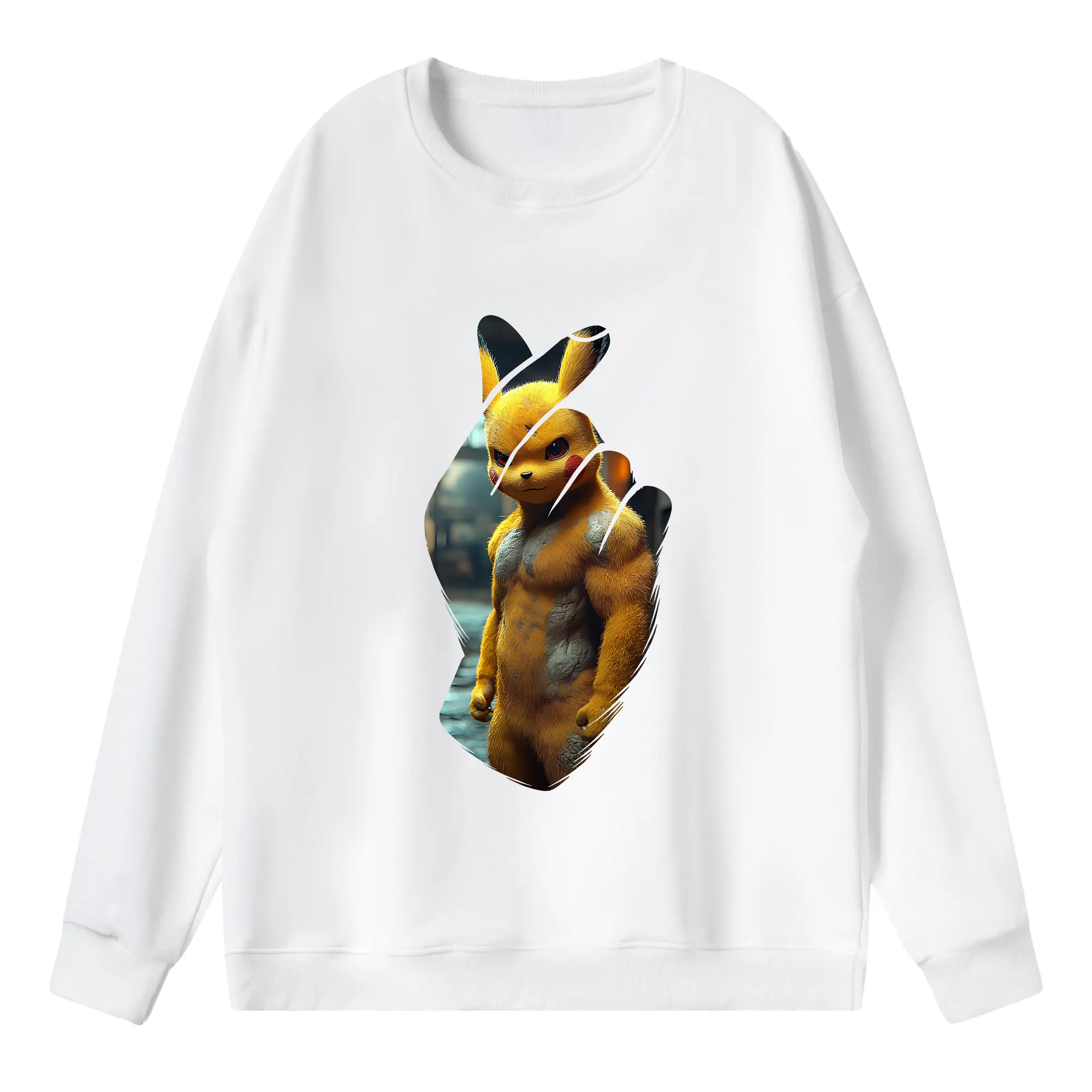 ポケモン グッズ,ピカチュウ - 薄手 クルーネック スウェット 裏毛260g · ポリエステル 春秋向け カジュアル 男女兼用 · トレーナー デイリー スポーツ 散歩に最適