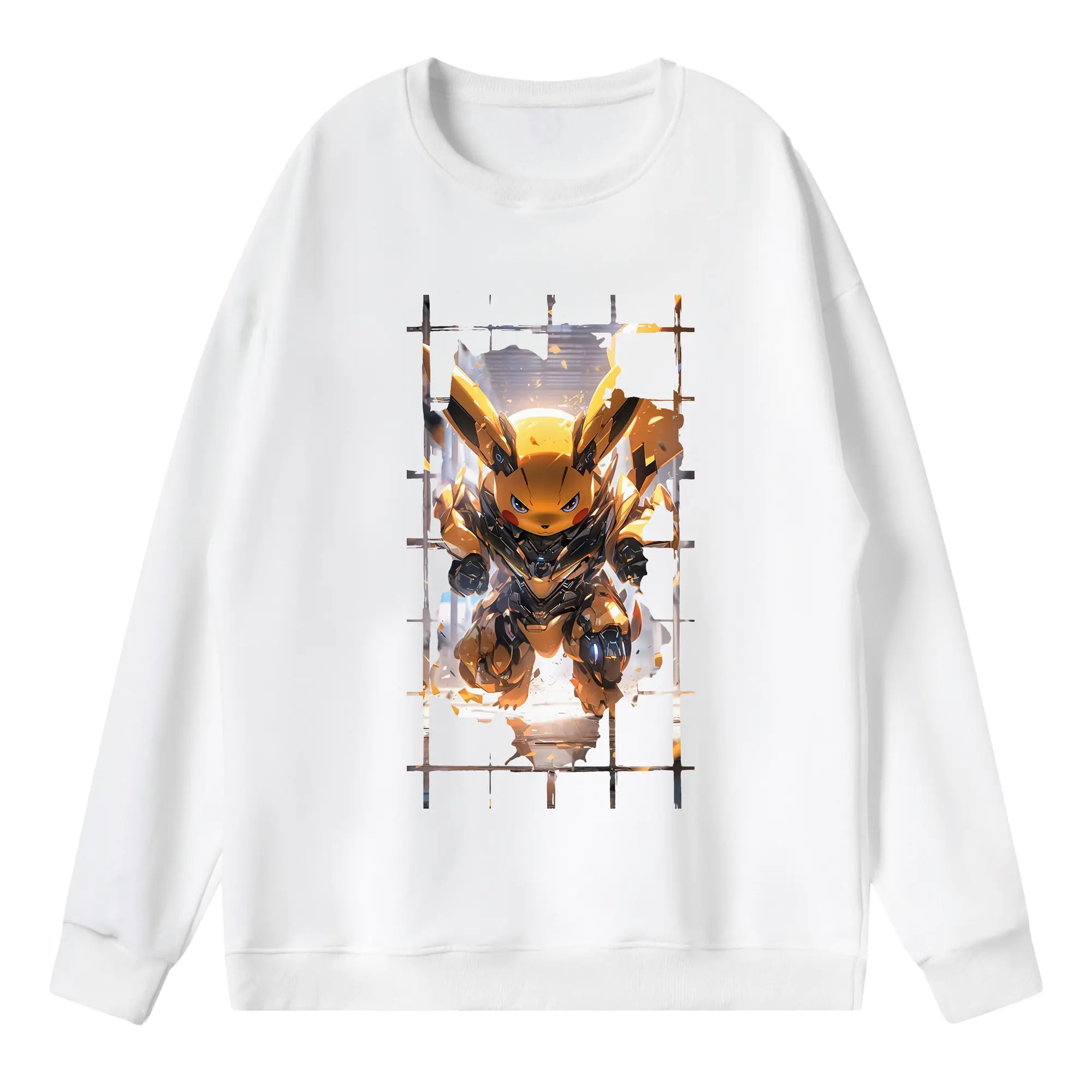 ポケモン グッズ,ピカチュウ - 薄手 クルーネック スウェット 裏毛260g · ポリエステル 春秋向け カジュアル 男女兼用 · トレーナー デイリー スポーツ 散歩に最適