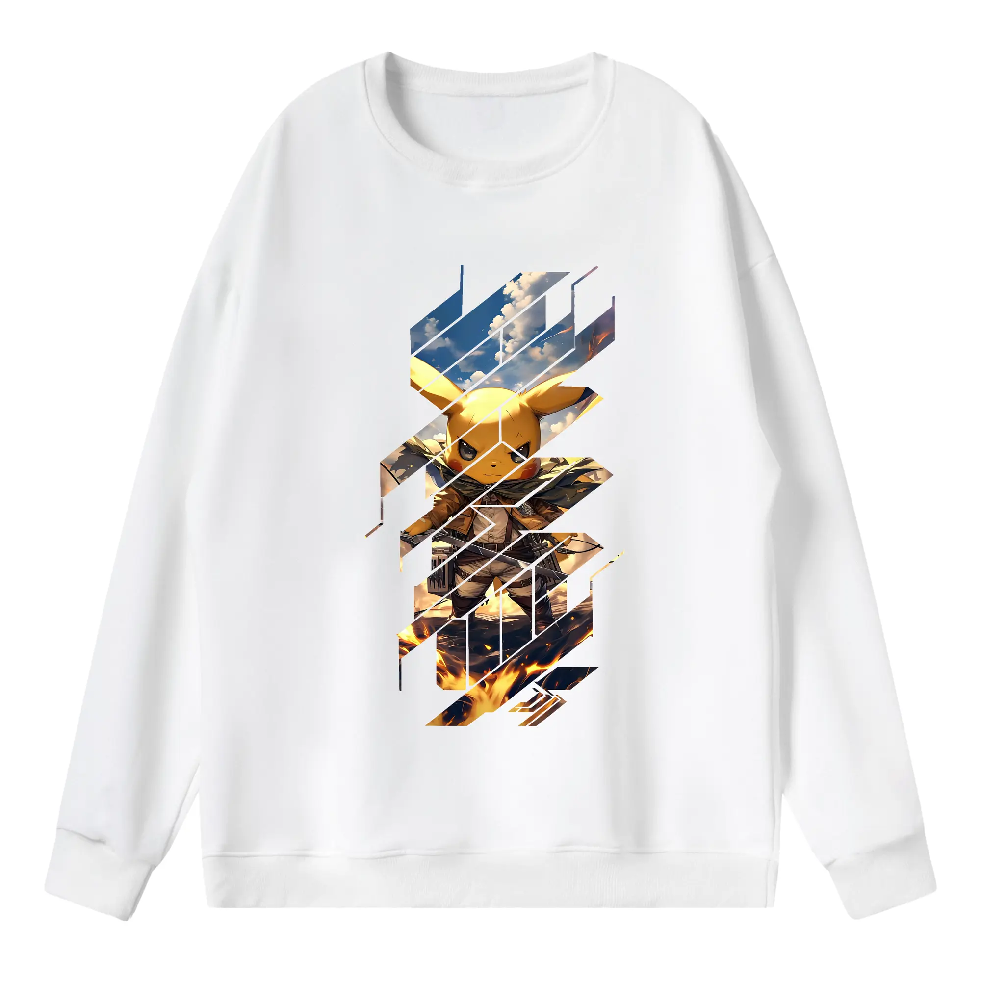 ポケモン グッズ,ピカチュウ - 薄手 クルーネック スウェット 裏毛260g · ポリエステル 春秋向け カジュアル 男女兼用 · トレーナー デイリー スポーツ 散歩に最適