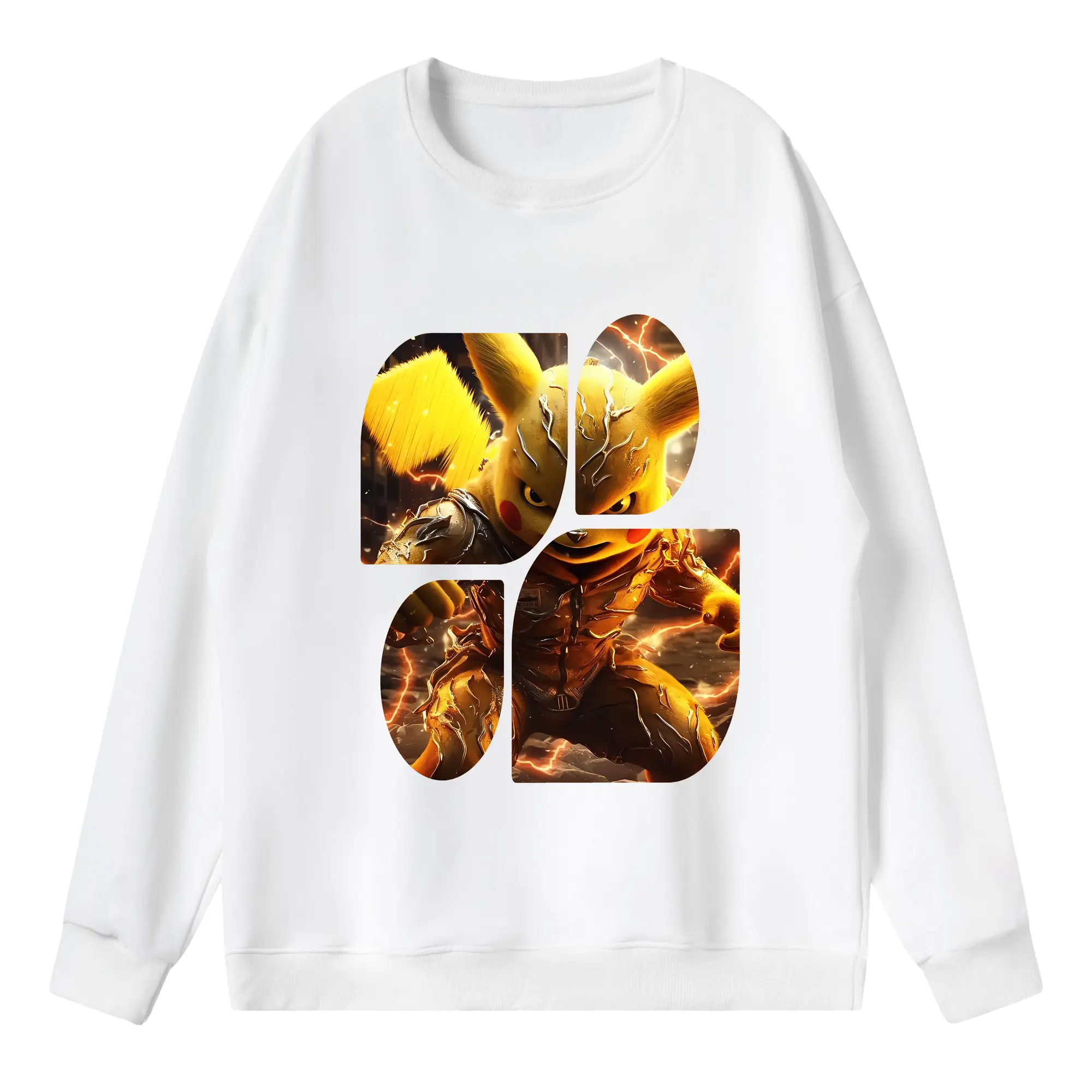 ポケモン グッズ,ピカチュウ - 薄手 クルーネック スウェット 裏毛260g · ポリエステル 春秋向け カジュアル 男女兼用 · トレーナー デイリー スポーツ 散歩に最適