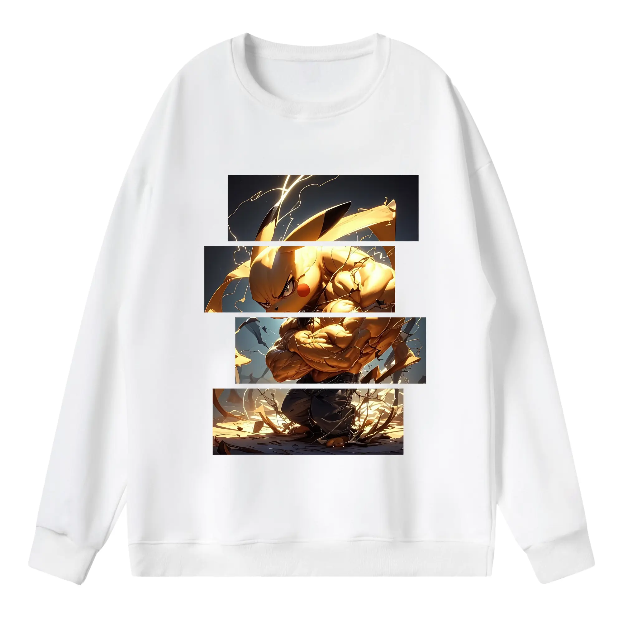 ポケモン グッズ,ピカチュウ - 薄手 クルーネック スウェット 裏毛260g · ポリエステル 春秋向け カジュアル 男女兼用 · トレーナー デイリー スポーツ 散歩に最適