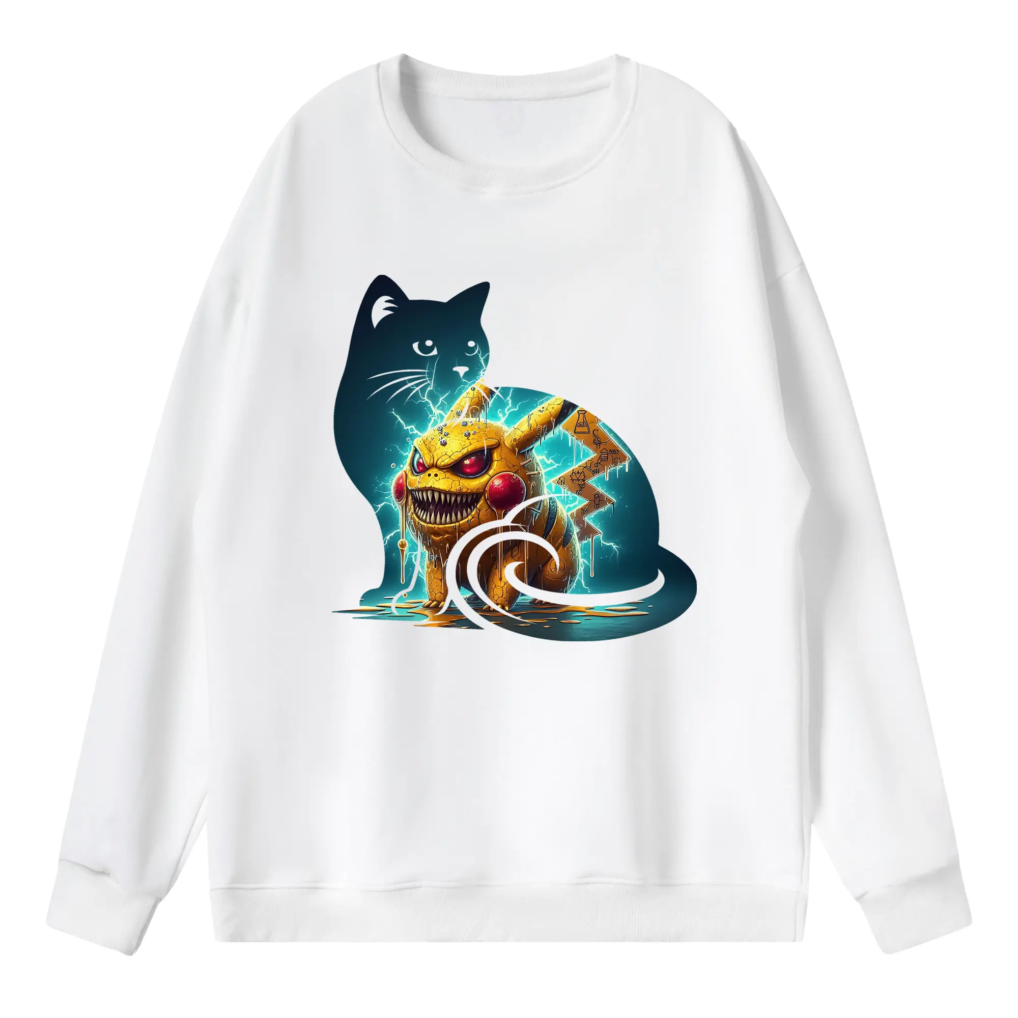 ポケモン グッズ,ピカチュウ - 薄手 クルーネック スウェット 裏毛260g · ポリエステル 春秋向け カジュアル 男女兼用 · トレーナー デイリー スポーツ 散歩に最適