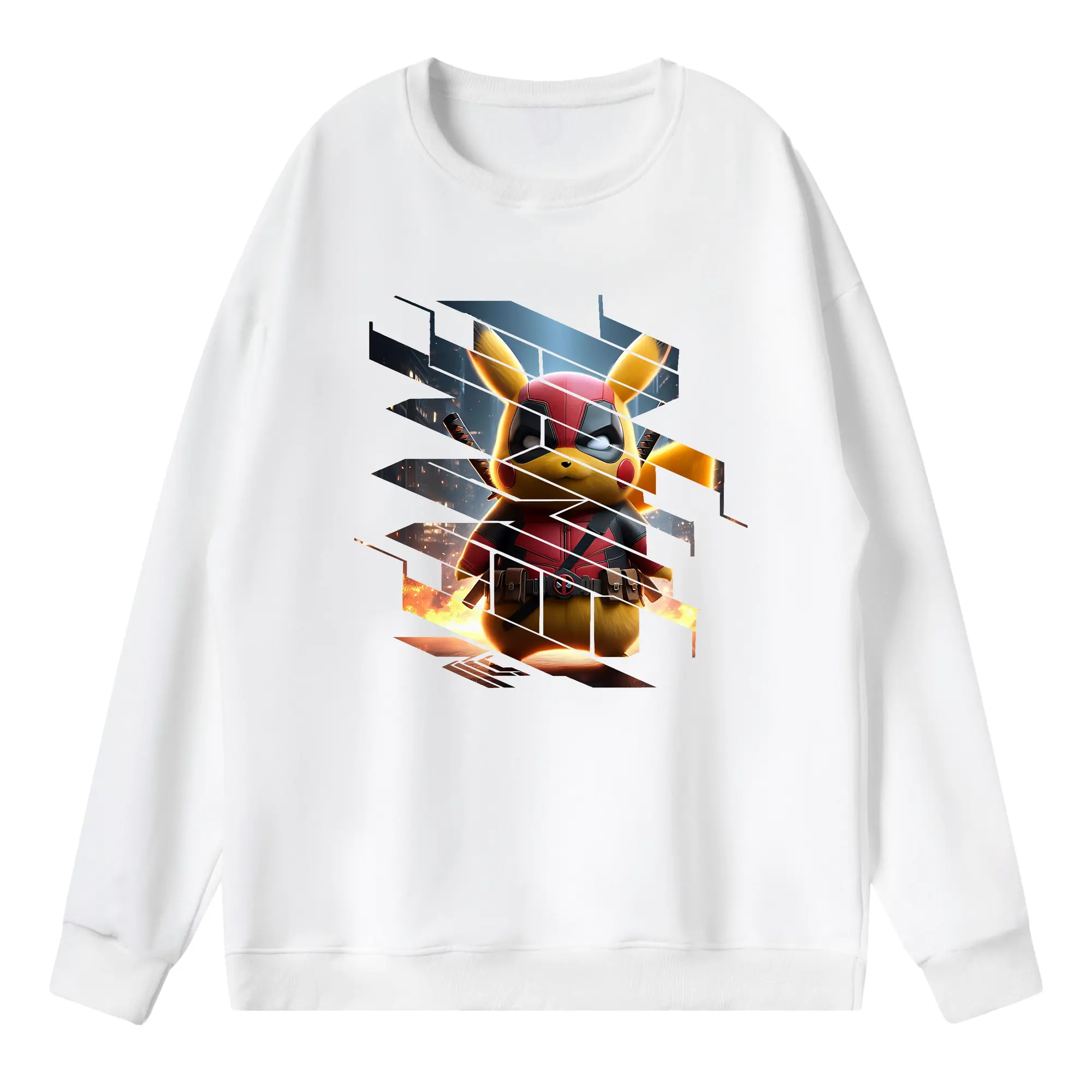 ポケモン グッズ,ピカチュウ - 薄手 クルーネック スウェット 裏毛260g · ポリエステル 春秋向け カジュアル 男女兼用 · トレーナー デイリー スポーツ 散歩に最適