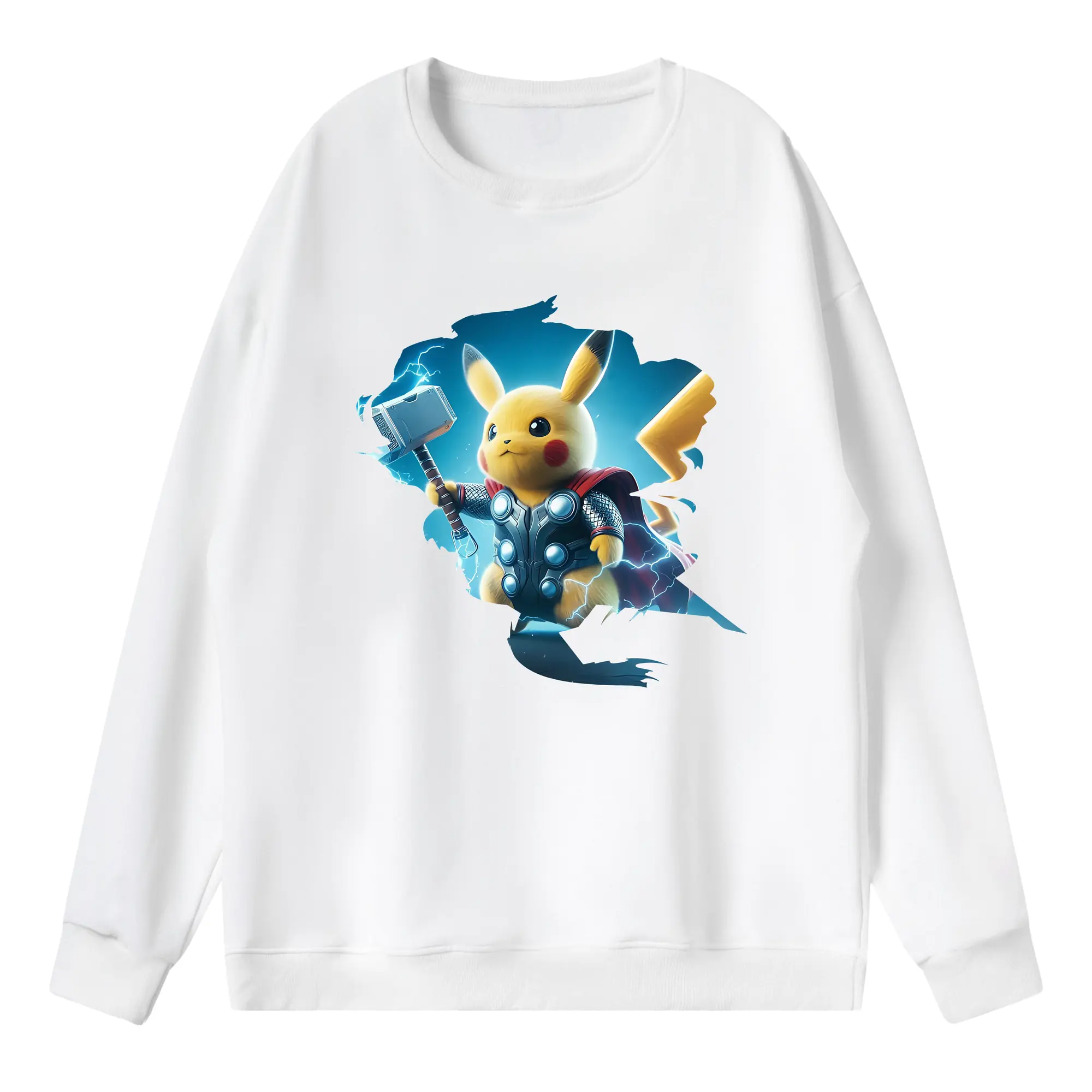 ポケモン グッズ,ピカチュウ - 薄手 クルーネック スウェット 裏毛260g · ポリエステル 春秋向け カジュアル 男女兼用 · トレーナー デイリー スポーツ 散歩に最適