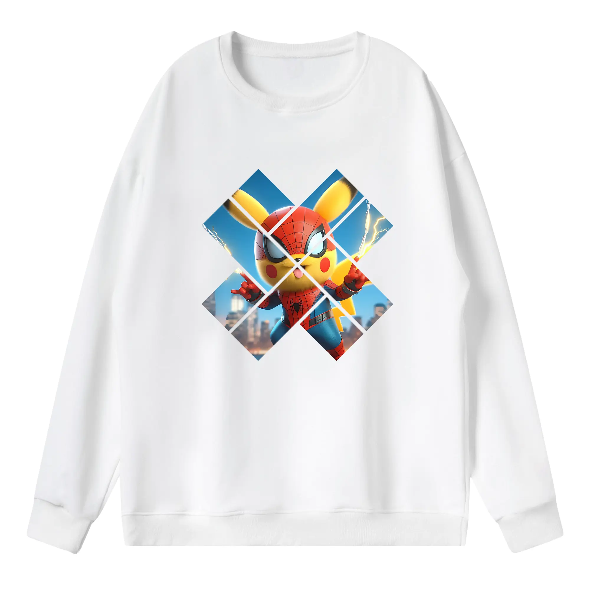 ポケモン グッズ,ピカチュウ - 薄手 クルーネック スウェット 裏毛260g · ポリエステル 春秋向け カジュアル 男女兼用 · トレーナー デイリー スポーツ 散歩に最適