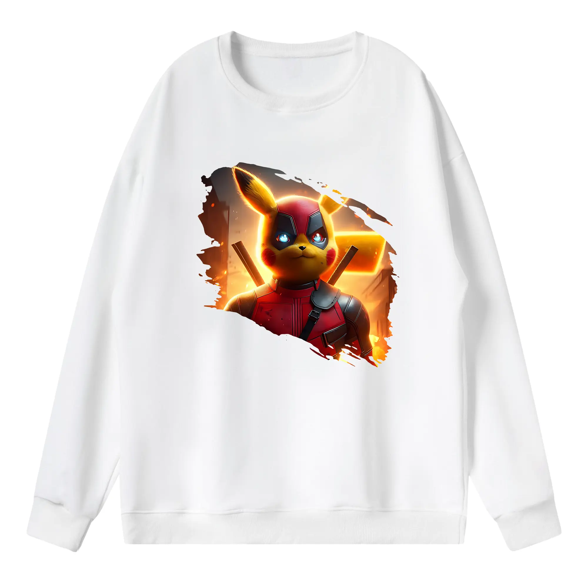 ポケモン グッズ,ピカチュウ - 薄手 クルーネック スウェット 裏毛260g · ポリエステル 春秋向け カジュアル 男女兼用 · トレーナー デイリー スポーツ 散歩に最適