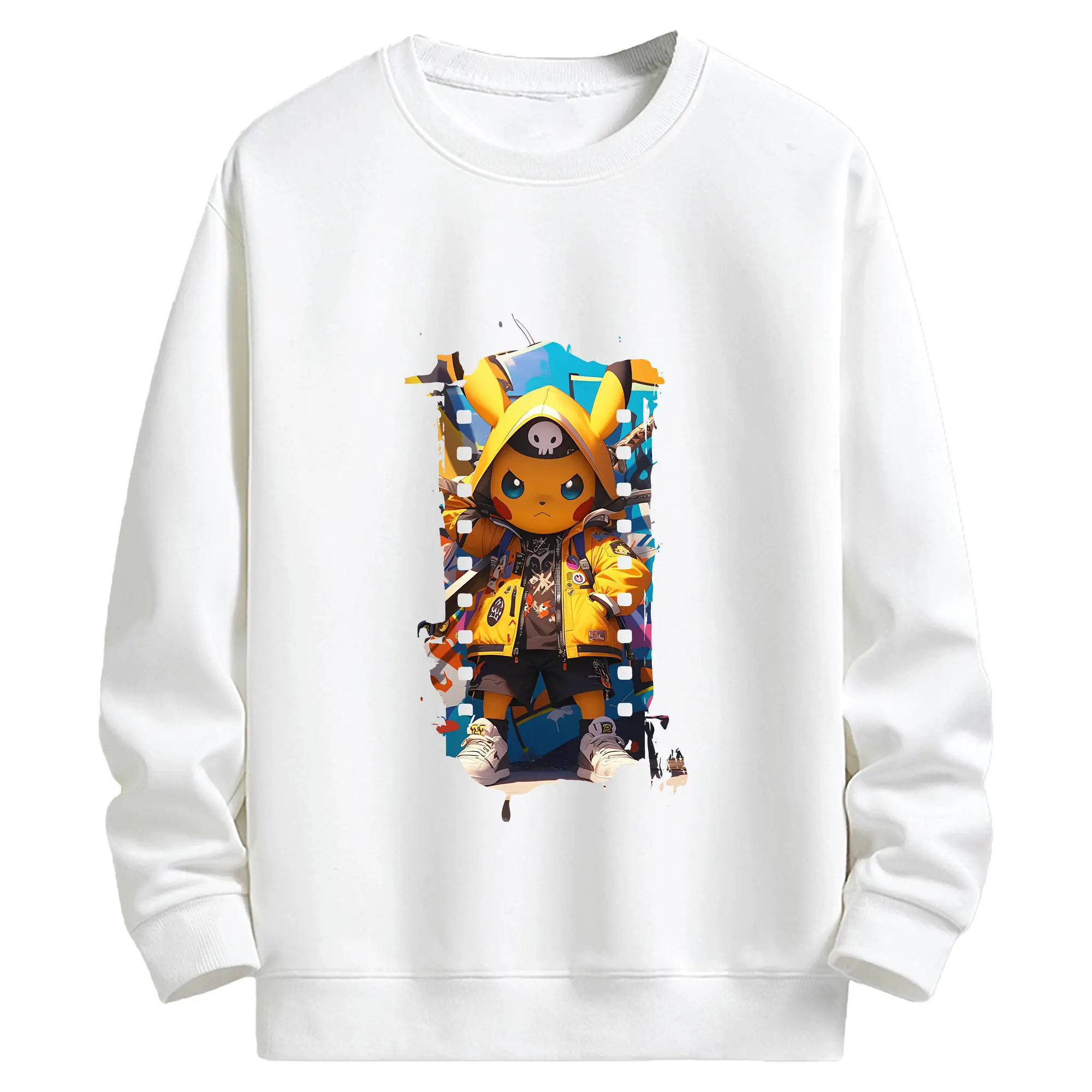 ポケモン グッズ,ピカチュウ - キッズ クルーネックスウェットシャツ ・ フロントプリント ・ 綿80％ ポリエステル20％ ・ 快適 通学 スポーツ 日常使い お散歩用