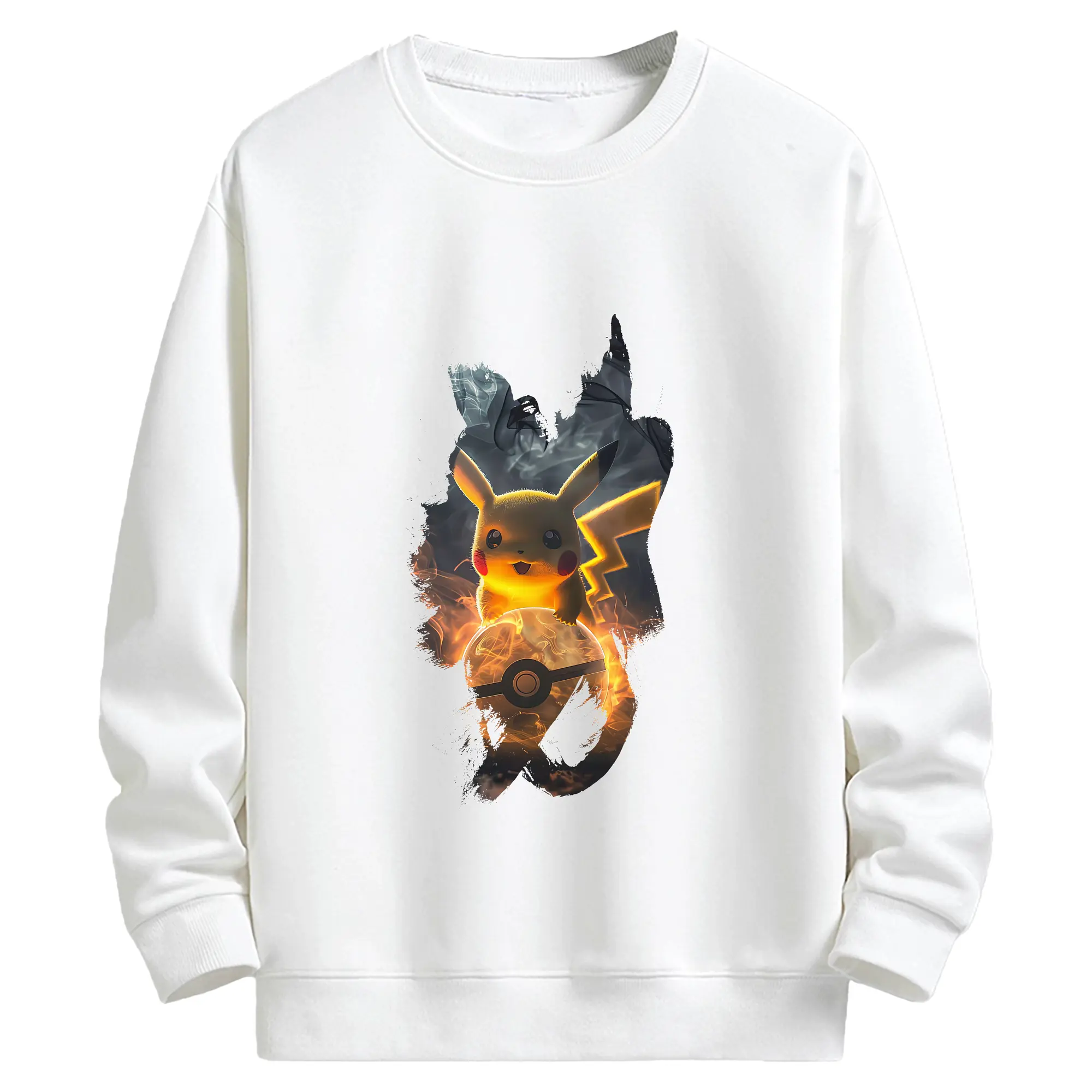 ポケモン グッズ,ピカチュウ - キッズ クルーネックスウェットシャツ ・ フロントプリント ・ 綿80％ ポリエステル20％ ・ 快適 通学 スポーツ 日常使い お散歩用