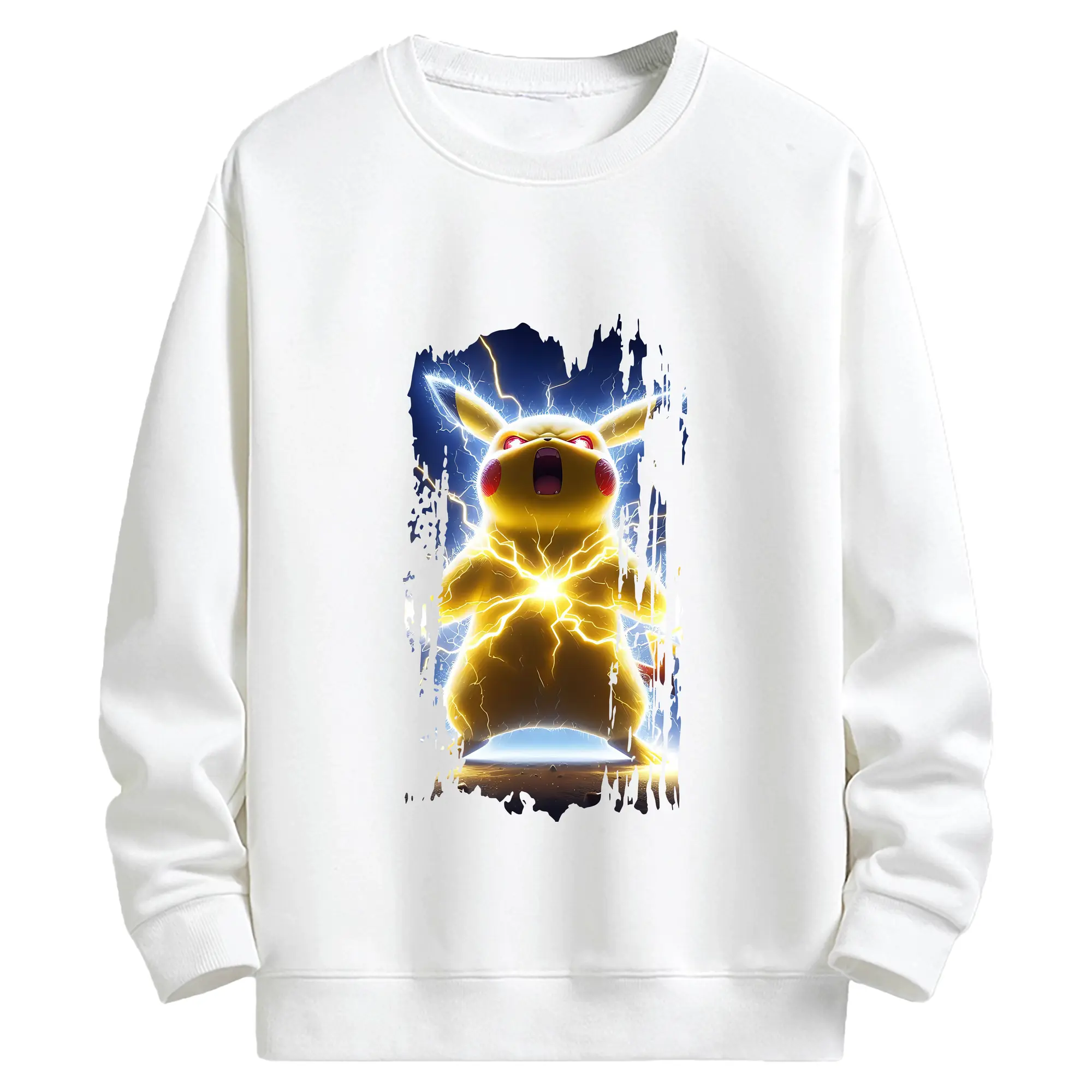 ポケモン グッズ,ピカチュウ - キッズ クルーネックスウェットシャツ ・ フロントプリント ・ 綿80％ ポリエステル20％ ・ 快適 通学 スポーツ 日常使い お散歩用