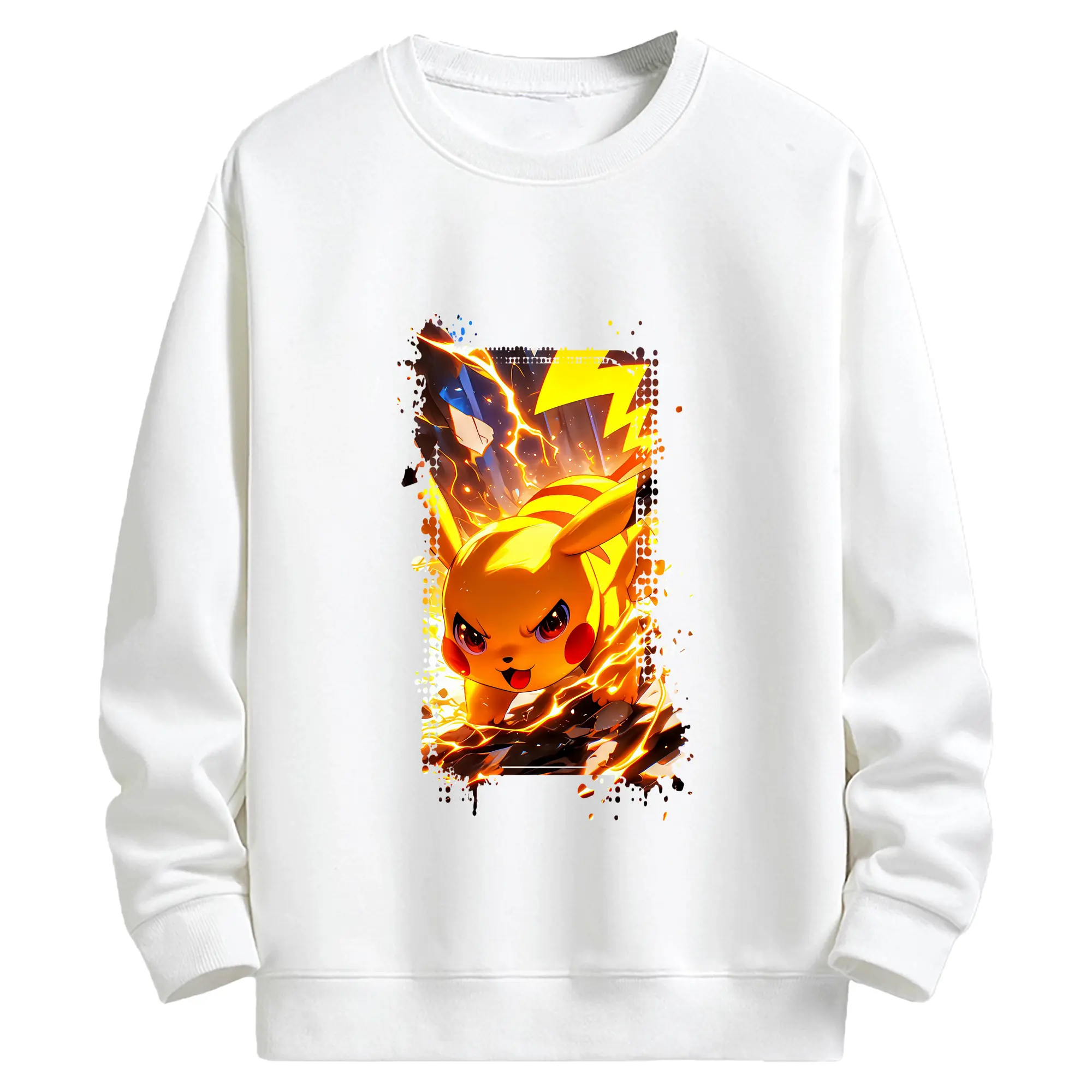 ポケモン グッズ,ピカチュウ - キッズ クルーネックスウェットシャツ ・ フロントプリント ・ 綿80％ ポリエステル20％ ・ 快適 通学 スポーツ 日常使い お散歩用