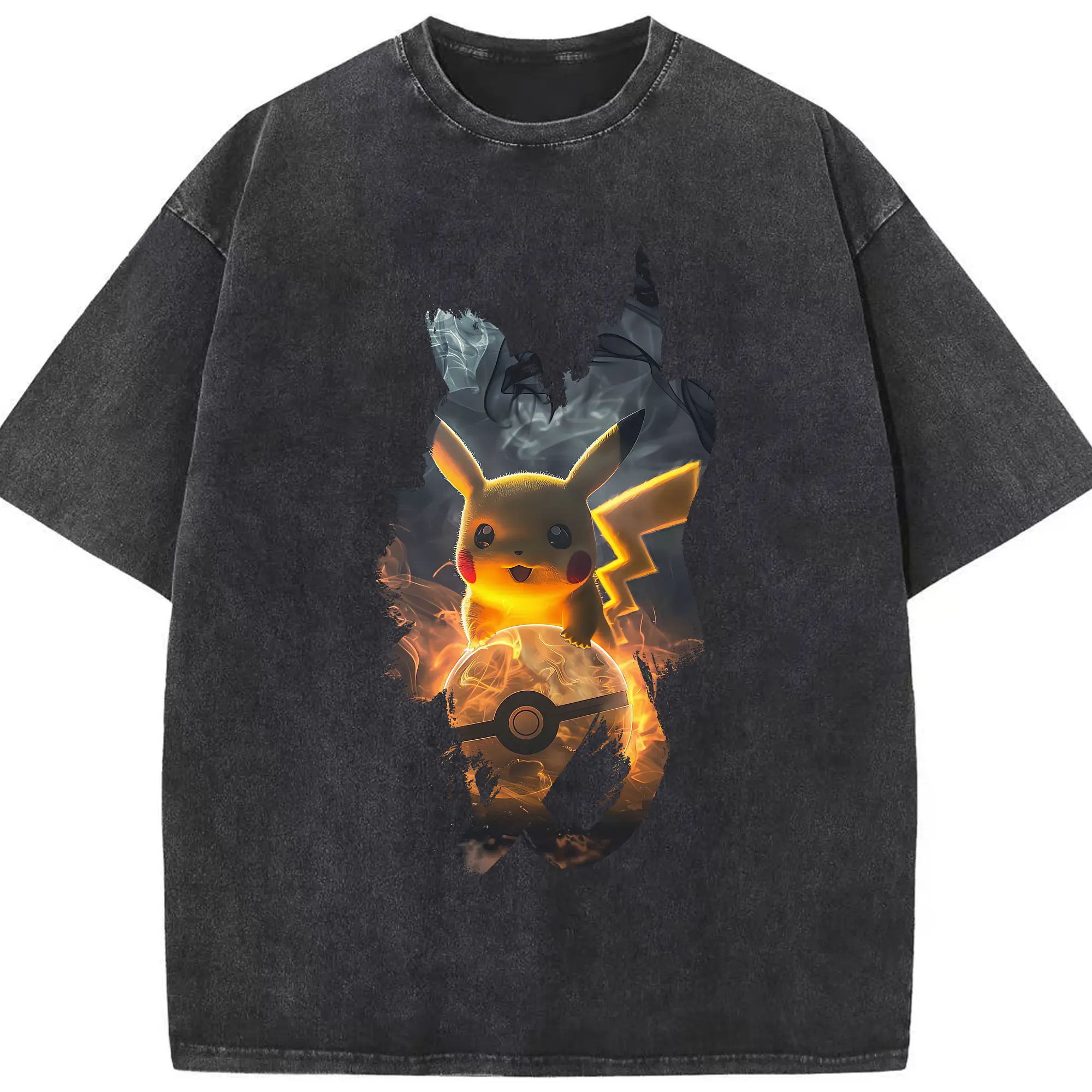 ポケモン グッズ,ピカチュウ - 綿100％ ヴィンテージ風 半袖Tシャツ ・ フロントプリント ・ 柔らか肌触り ・ 通気性 快適 ・ スポーツ カジュアル 外出用