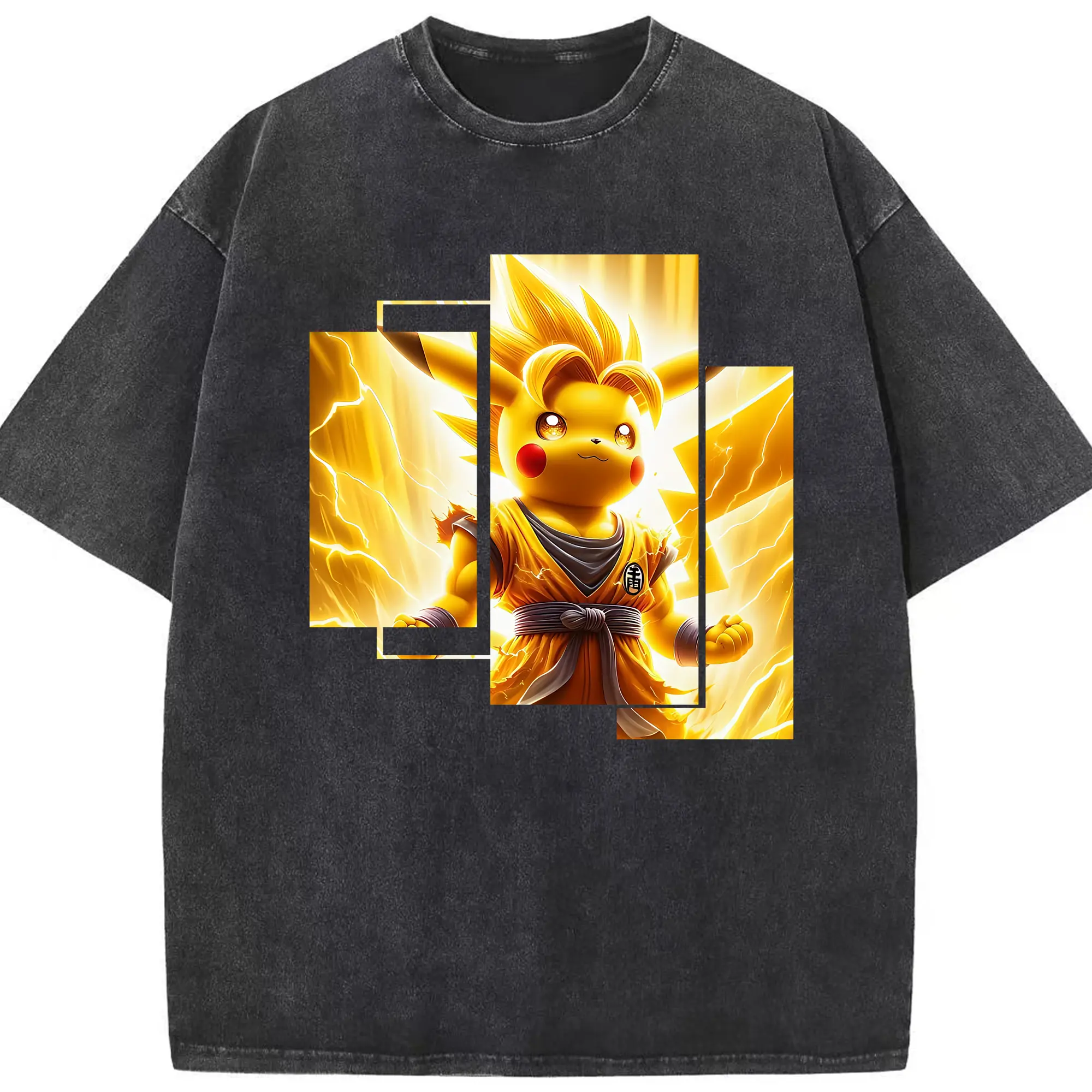 ポケモン グッズ,ピカチュウ - 綿100％ ヴィンテージ風 半袖Tシャツ ・ フロントプリント ・ 柔らか肌触り ・ 通気性 快適 ・ スポーツ カジュアル 外出用