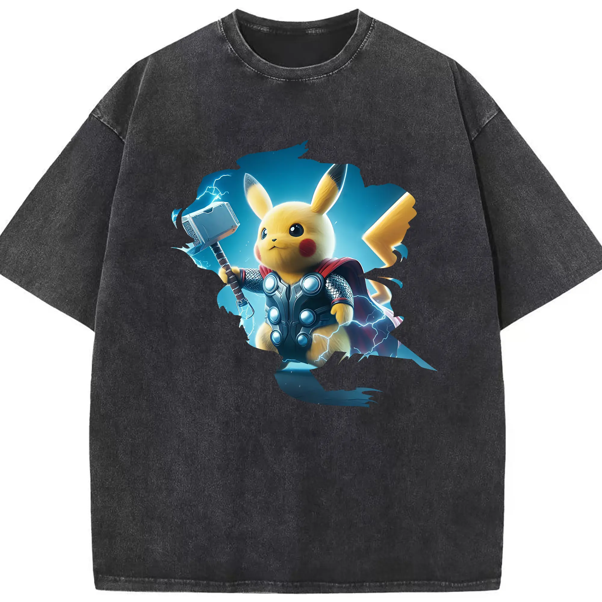 ポケモン グッズ,ピカチュウ - 綿100％ ヴィンテージ風 半袖Tシャツ ・ フロントプリント ・ 柔らか肌触り ・ 通気性 快適 ・ スポーツ カジュアル 外出用