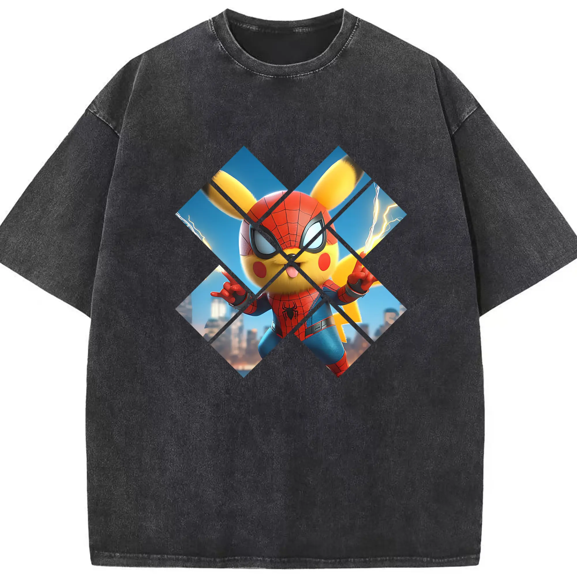 ポケモン グッズ,ピカチュウ - 綿100％ ヴィンテージ風 半袖Tシャツ ・ フロントプリント ・ 柔らか肌触り ・ 通気性 快適 ・ スポーツ カジュアル 外出用