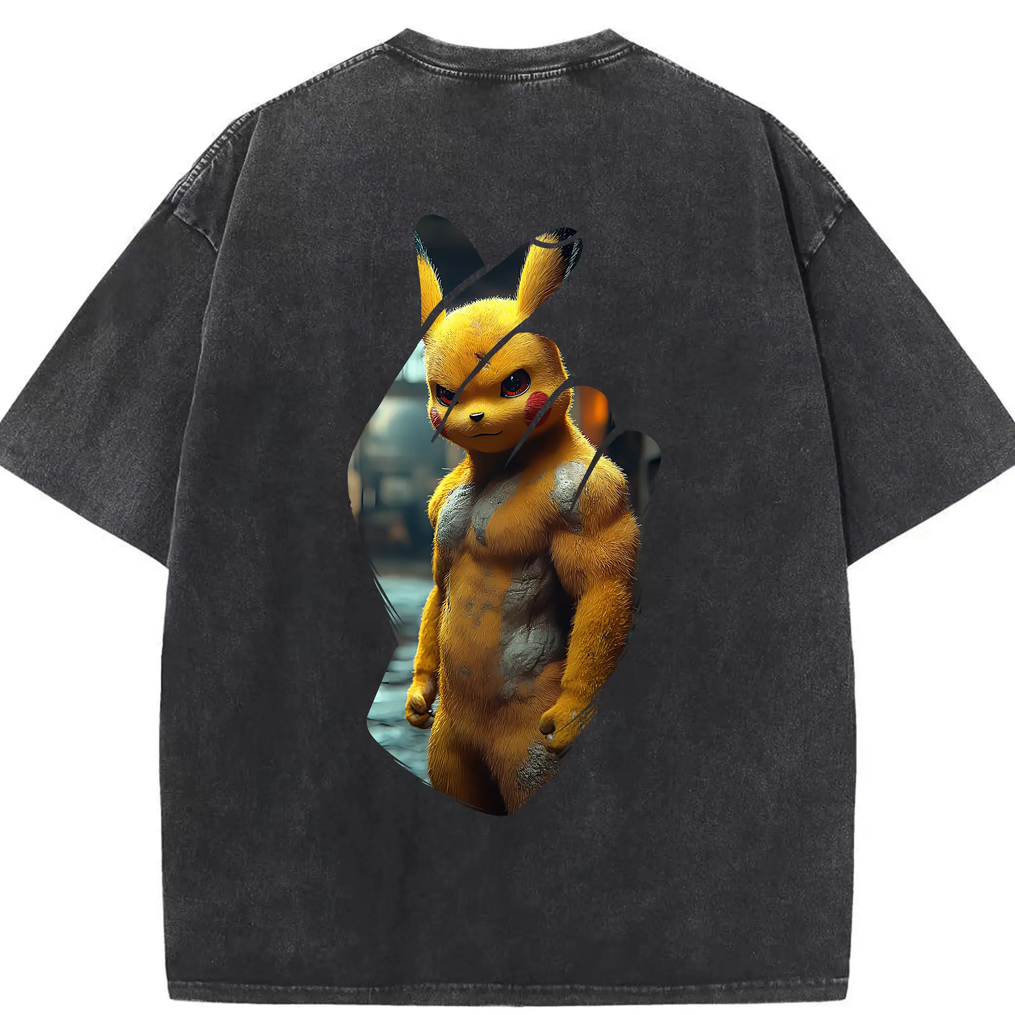 ポケモン グッズ,ピカチュウ - 綿100％ ヴィンテージ風 半袖Tシャツ ・ 背面プリント ・ 柔らか肌触り ・ 通気性 快適 ・ スポーツ カジュアル 外出用