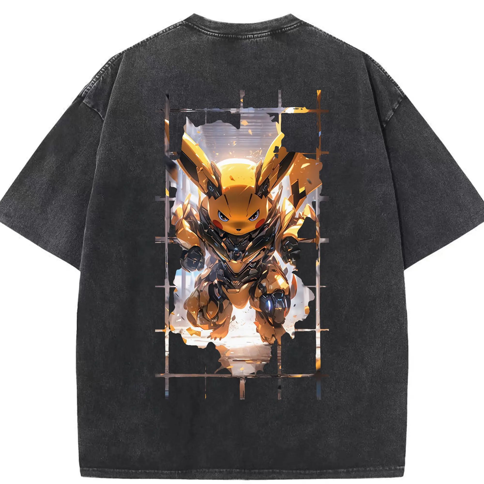 ポケモン グッズ,ピカチュウ - 綿100％ ヴィンテージ風 半袖Tシャツ ・ 背面プリント ・ 柔らか肌触り ・ 通気性 快適 ・ スポーツ カジュアル 外出用