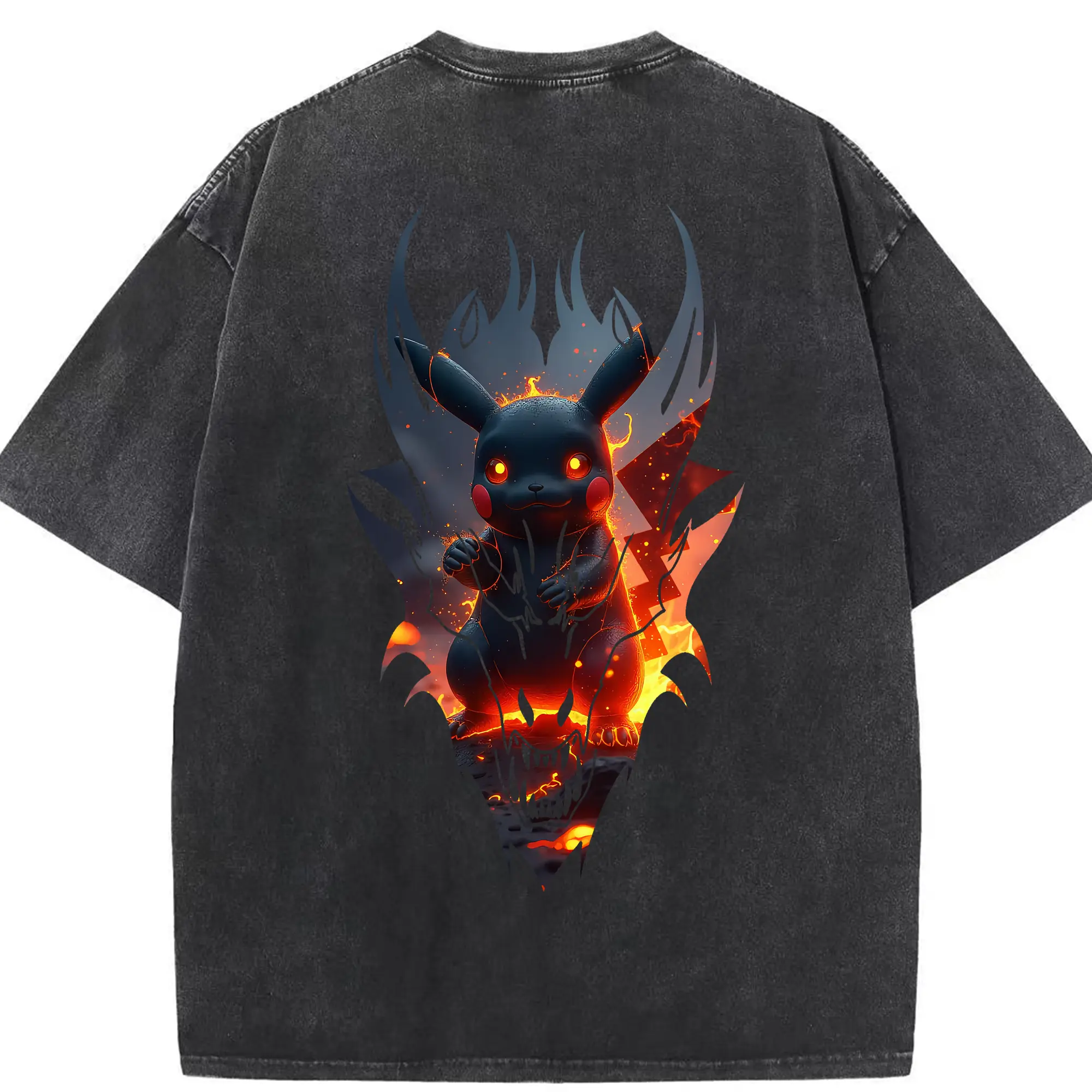 ポケモン グッズ,ピカチュウ - 綿100％ ヴィンテージ風 半袖Tシャツ ・ 背面プリント ・ 柔らか肌触り ・ 通気性 快適 ・ スポーツ カジュアル 外出用