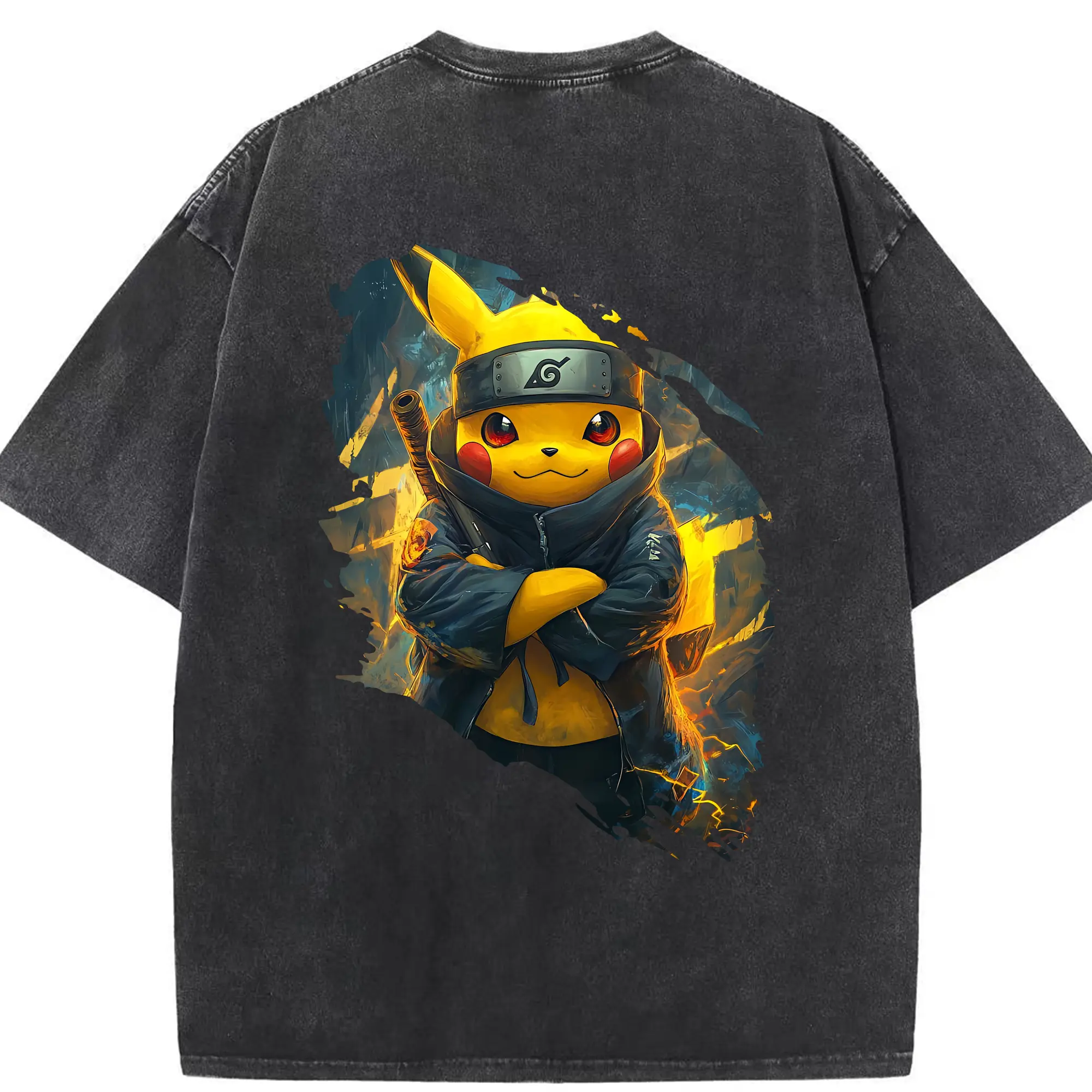 ポケモン グッズ,ピカチュウ - 綿100％ ヴィンテージ風 半袖Tシャツ ・ 背面プリント ・ 柔らか肌触り ・ 通気性 快適 ・ スポーツ カジュアル 外出用