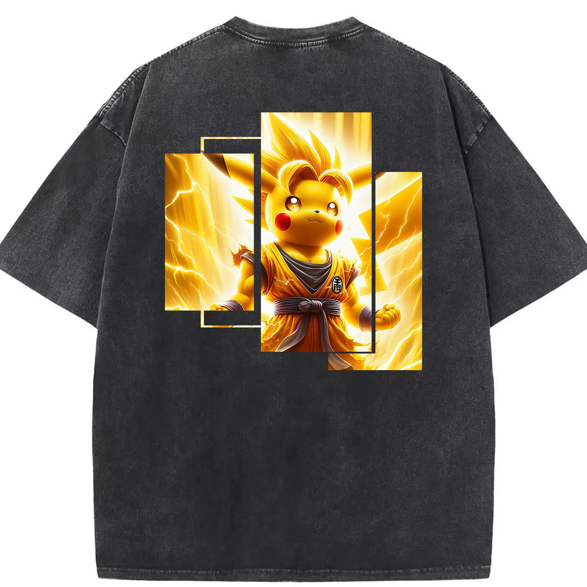 ポケモン グッズ,ピカチュウ - 綿100％ ヴィンテージ風 半袖Tシャツ ・ 背面プリント ・ 柔らか肌触り ・ 通気性 快適 ・ スポーツ カジュアル 外出用