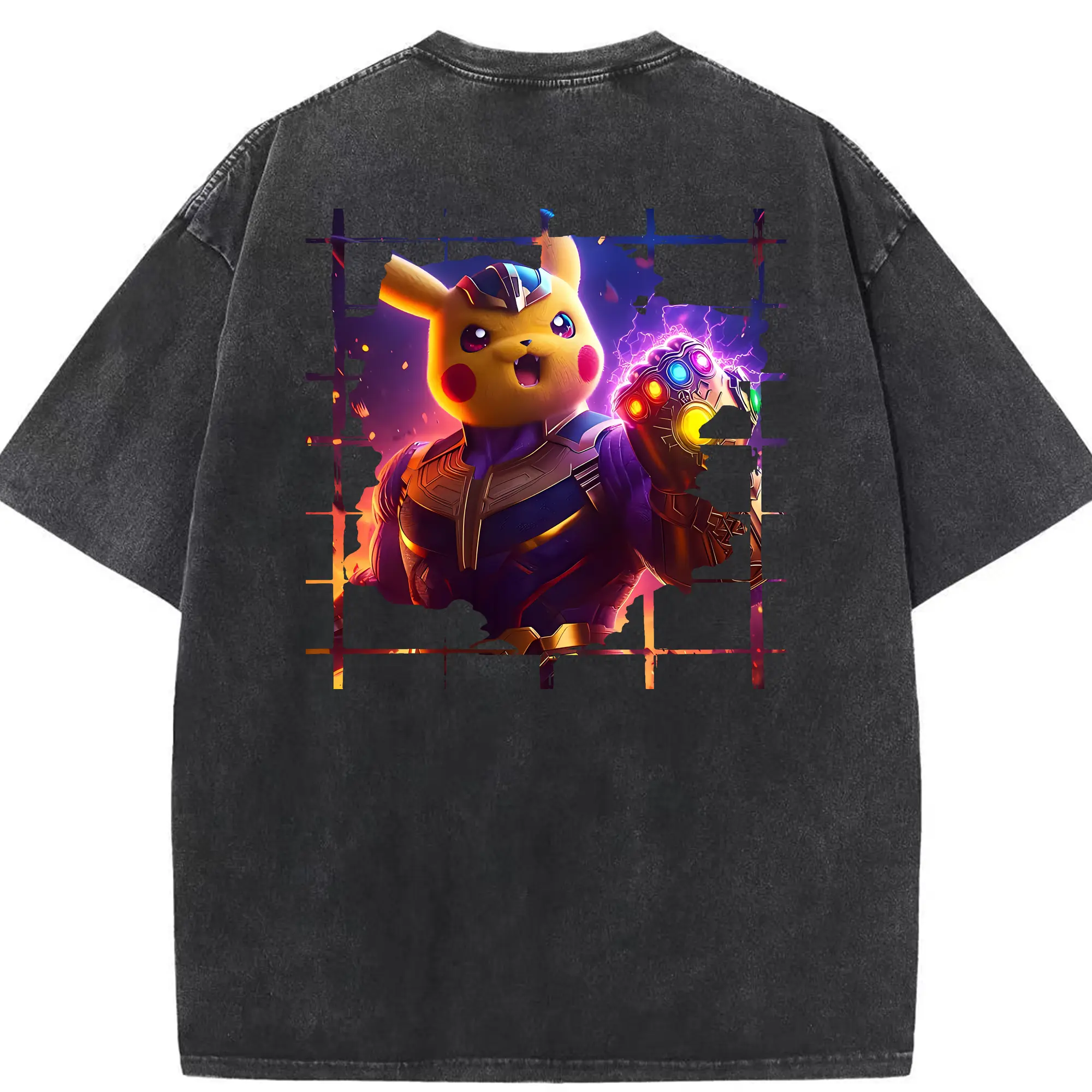 ポケモン グッズ,ピカチュウ - 綿100％ ヴィンテージ風 半袖Tシャツ ・ 背面プリント ・ 柔らか肌触り ・ 通気性 快適 ・ スポーツ カジュアル 外出用