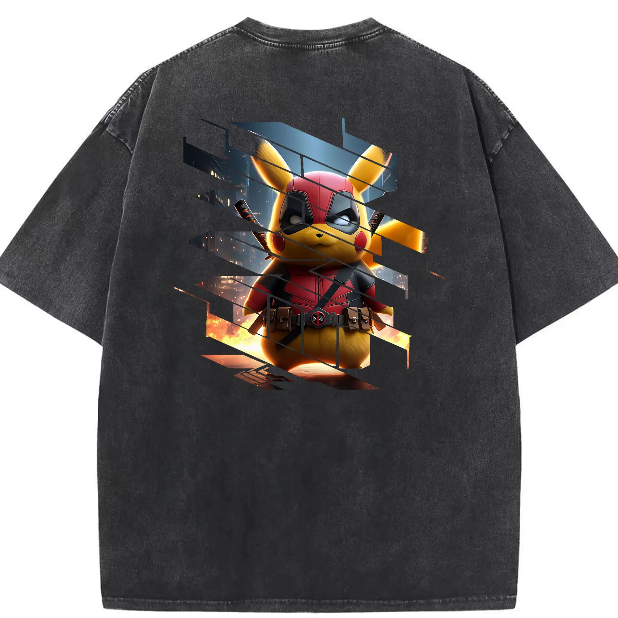 ポケモン グッズ,ピカチュウ - 綿100％ ヴィンテージ風 半袖Tシャツ ・ 背面プリント ・ 柔らか肌触り ・ 通気性 快適 ・ スポーツ カジュアル 外出用