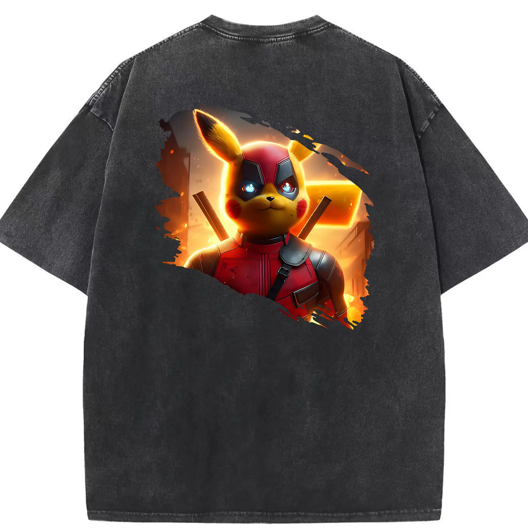 ポケモン グッズ,ピカチュウ - 綿100％ ヴィンテージ風 半袖Tシャツ ・ 背面プリント ・ 柔らか肌触り ・ 通気性 快適 ・ スポーツ カジュアル 外出用