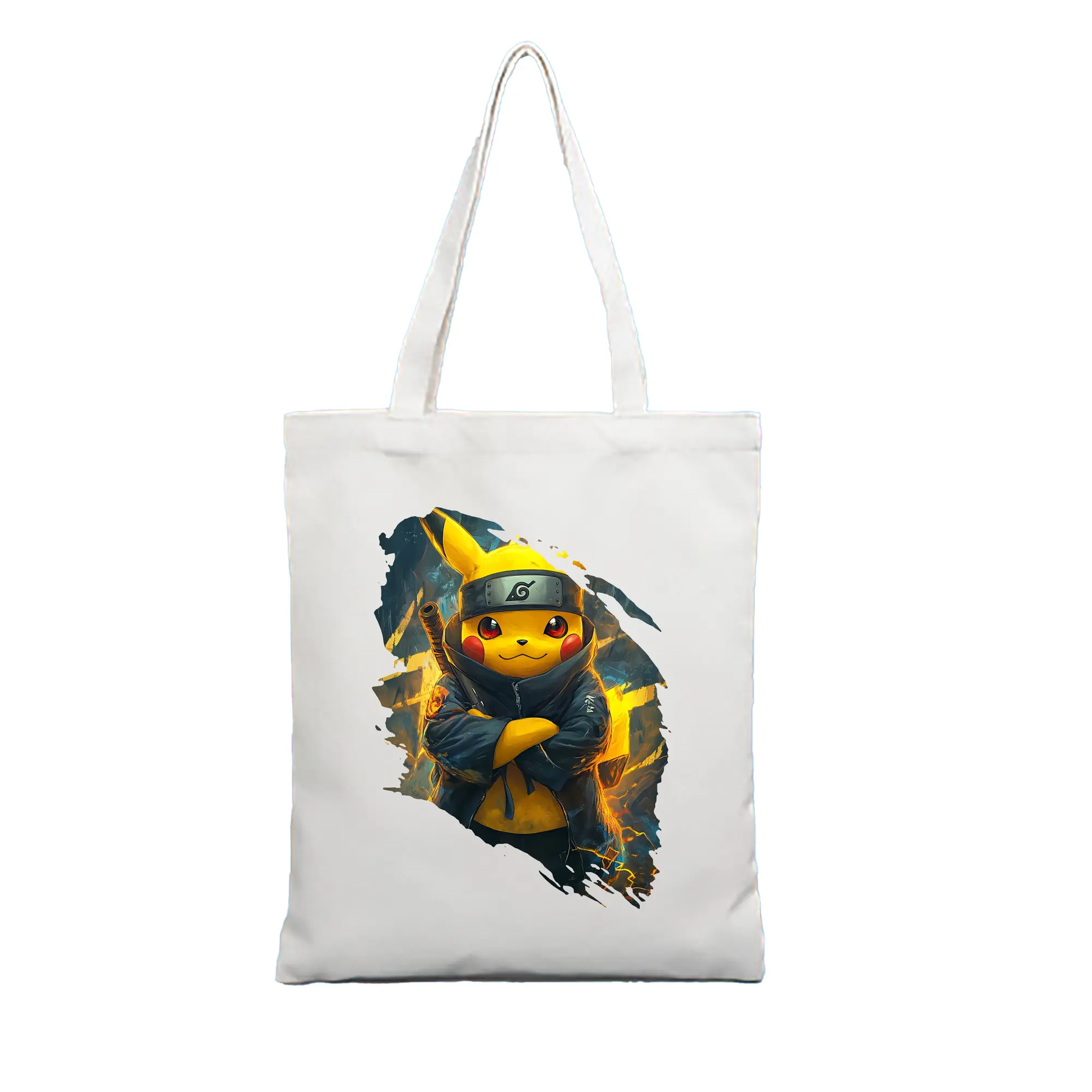 ポケモン グッズ,ピカチュウ - 縦型キャンバス手提げバッグ（トートバッグ） ・ キャンバス素材 ・ ショッピング用 ・ 軽量 丈夫 お手入れ簡単