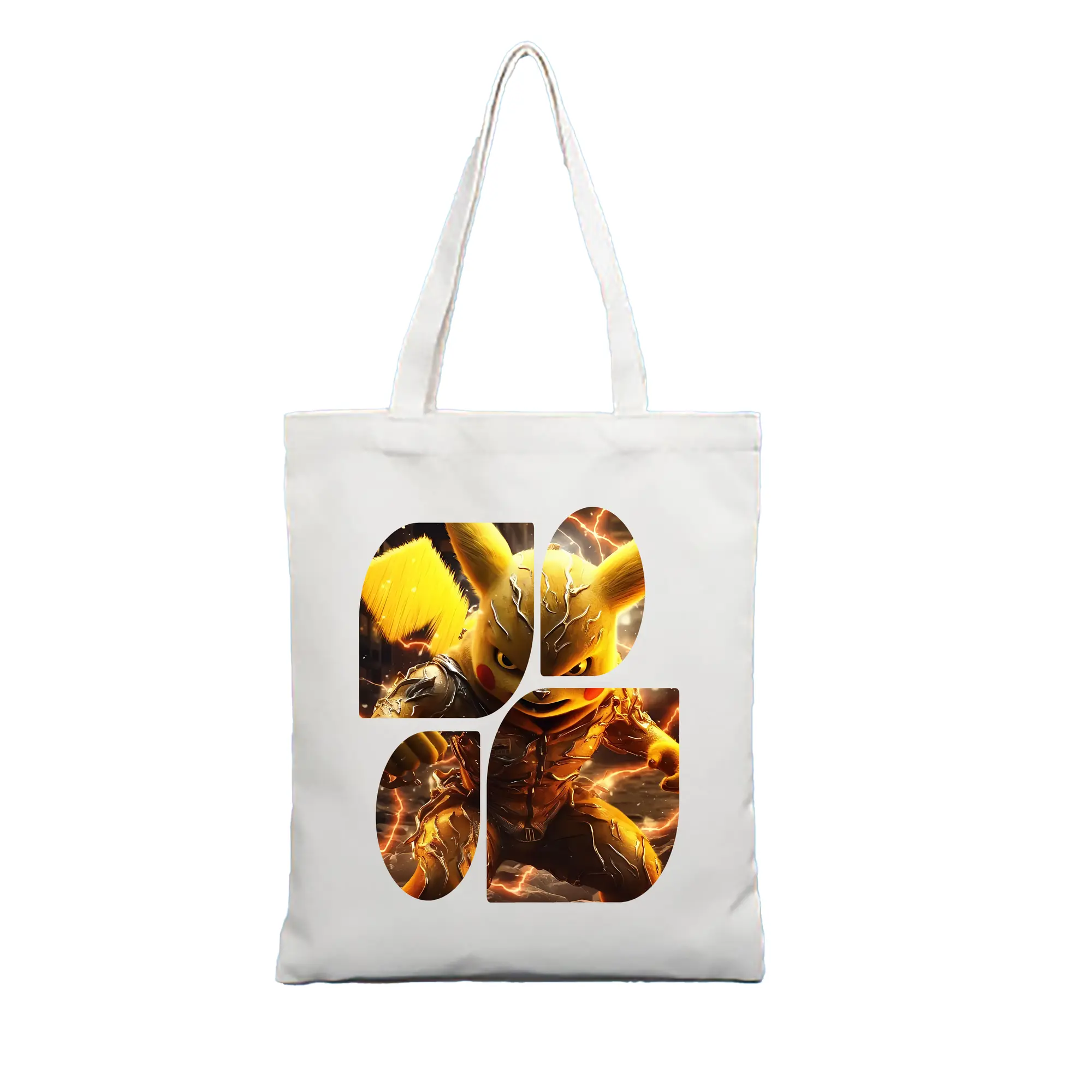 ポケモン グッズ,ピカチュウ - 縦型キャンバス手提げバッグ（トートバッグ） ・ キャンバス素材 ・ ショッピング用 ・ 軽量 丈夫 お手入れ簡単