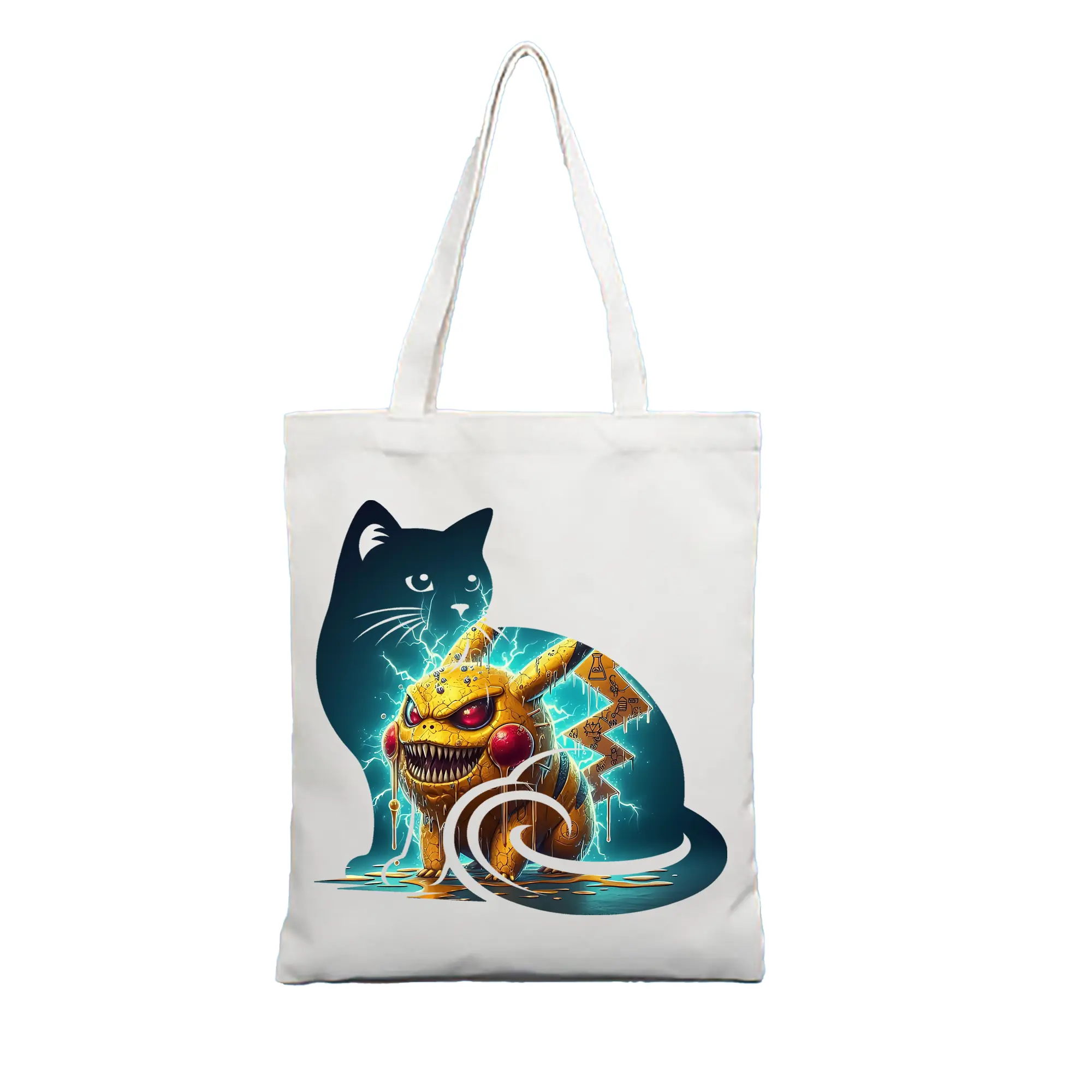 ポケモン グッズ,ピカチュウ - 縦型キャンバス手提げバッグ（トートバッグ） ・ キャンバス素材 ・ ショッピング用 ・ 軽量 丈夫 お手入れ簡単