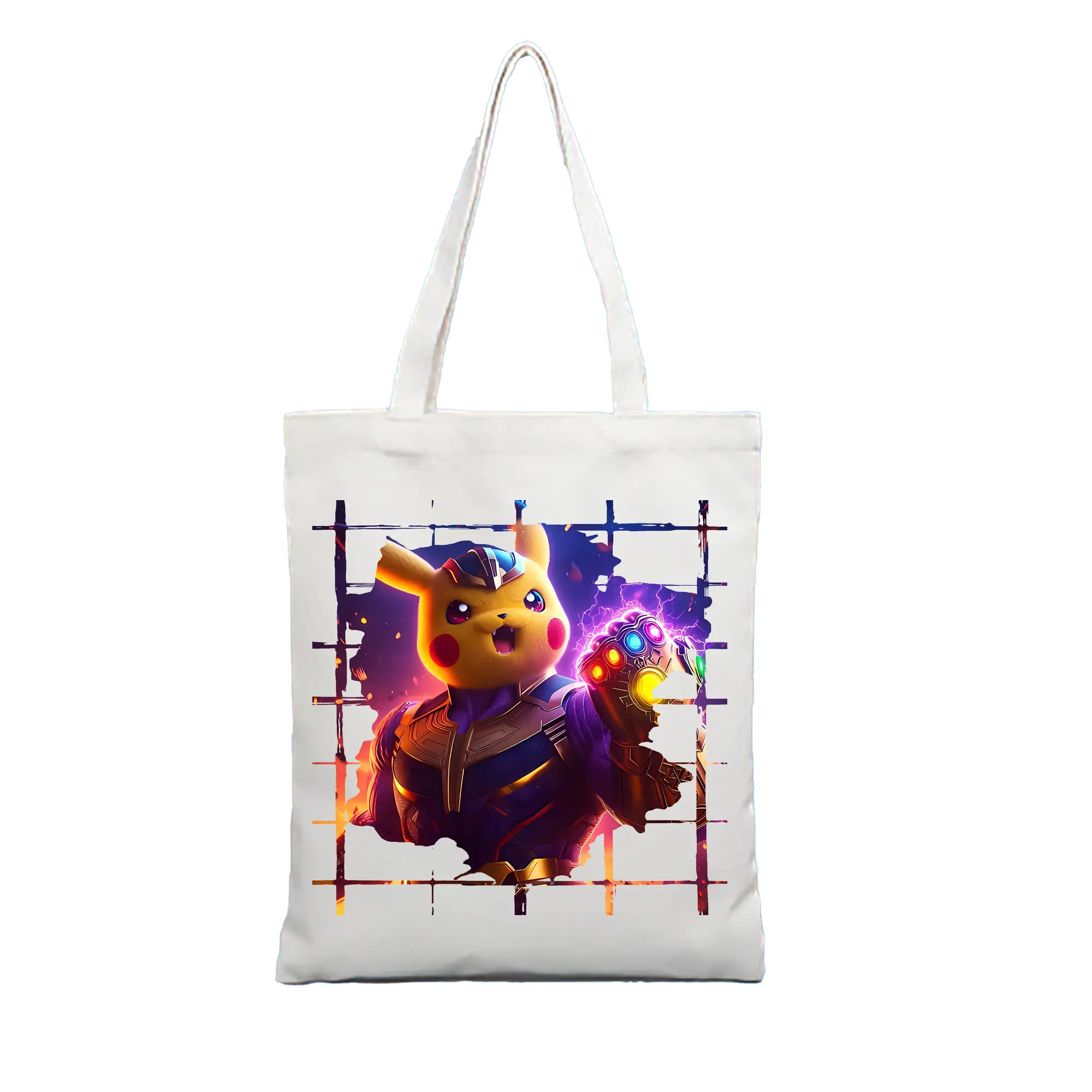 ポケモン グッズ,ピカチュウ - 縦型キャンバス手提げバッグ（トートバッグ） ・ キャンバス素材 ・ ショッピング用 ・ 軽量 丈夫 お手入れ簡単