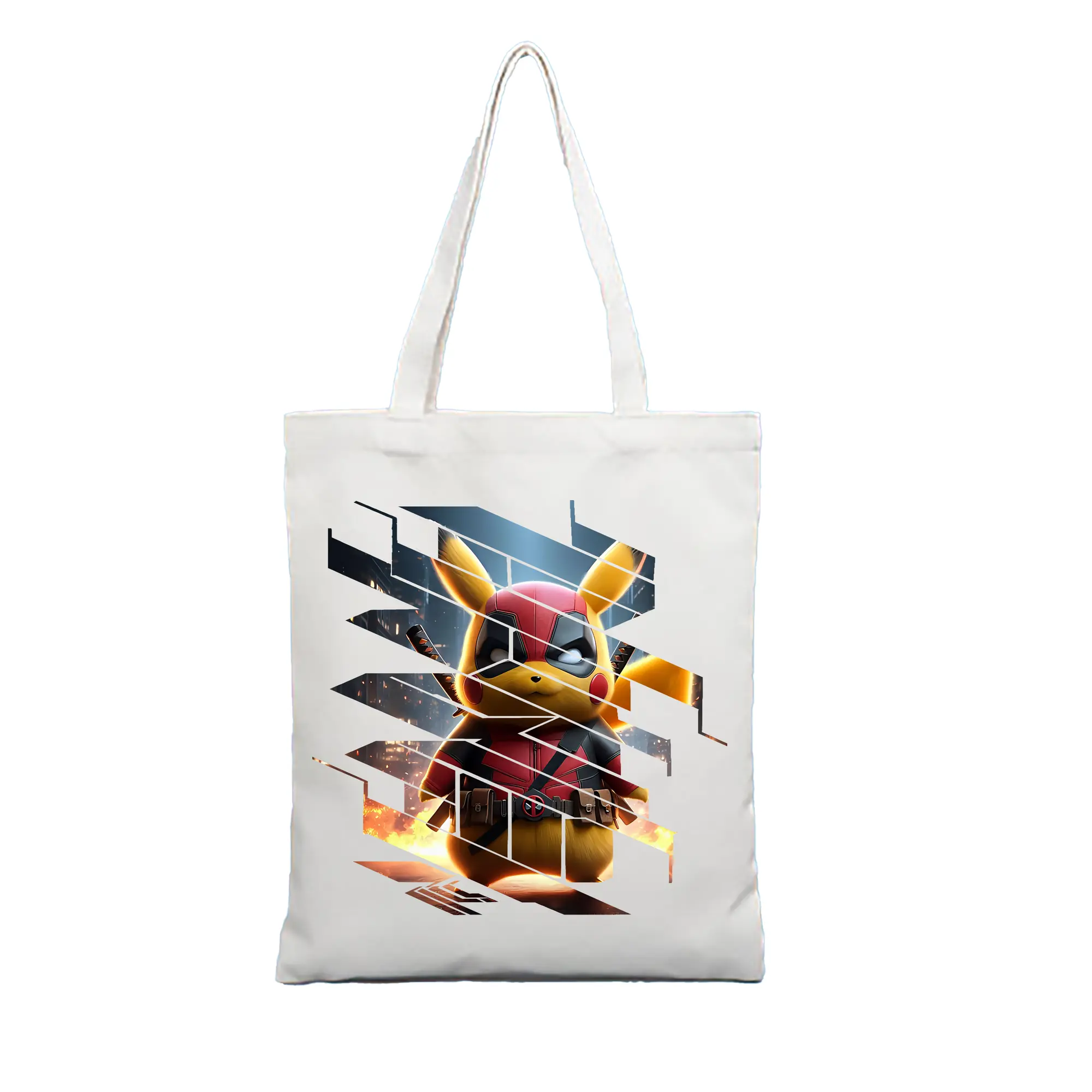 ポケモン グッズ,ピカチュウ - 縦型キャンバス手提げバッグ（トートバッグ） ・ キャンバス素材 ・ ショッピング用 ・ 軽量 丈夫 お手入れ簡単