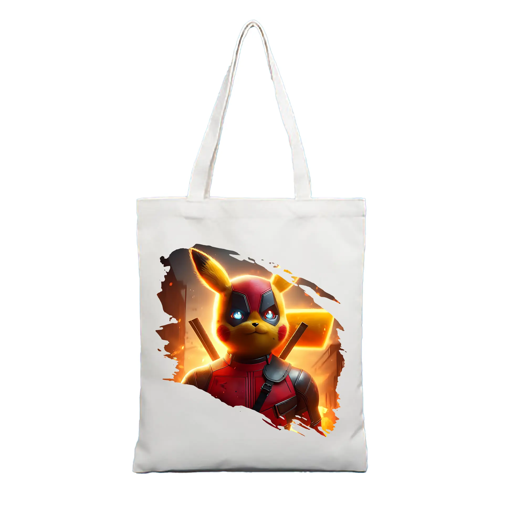 ポケモン グッズ,ピカチュウ - 縦型キャンバス手提げバッグ（トートバッグ） ・ キャンバス素材 ・ ショッピング用 ・ 軽量 丈夫 お手入れ簡単