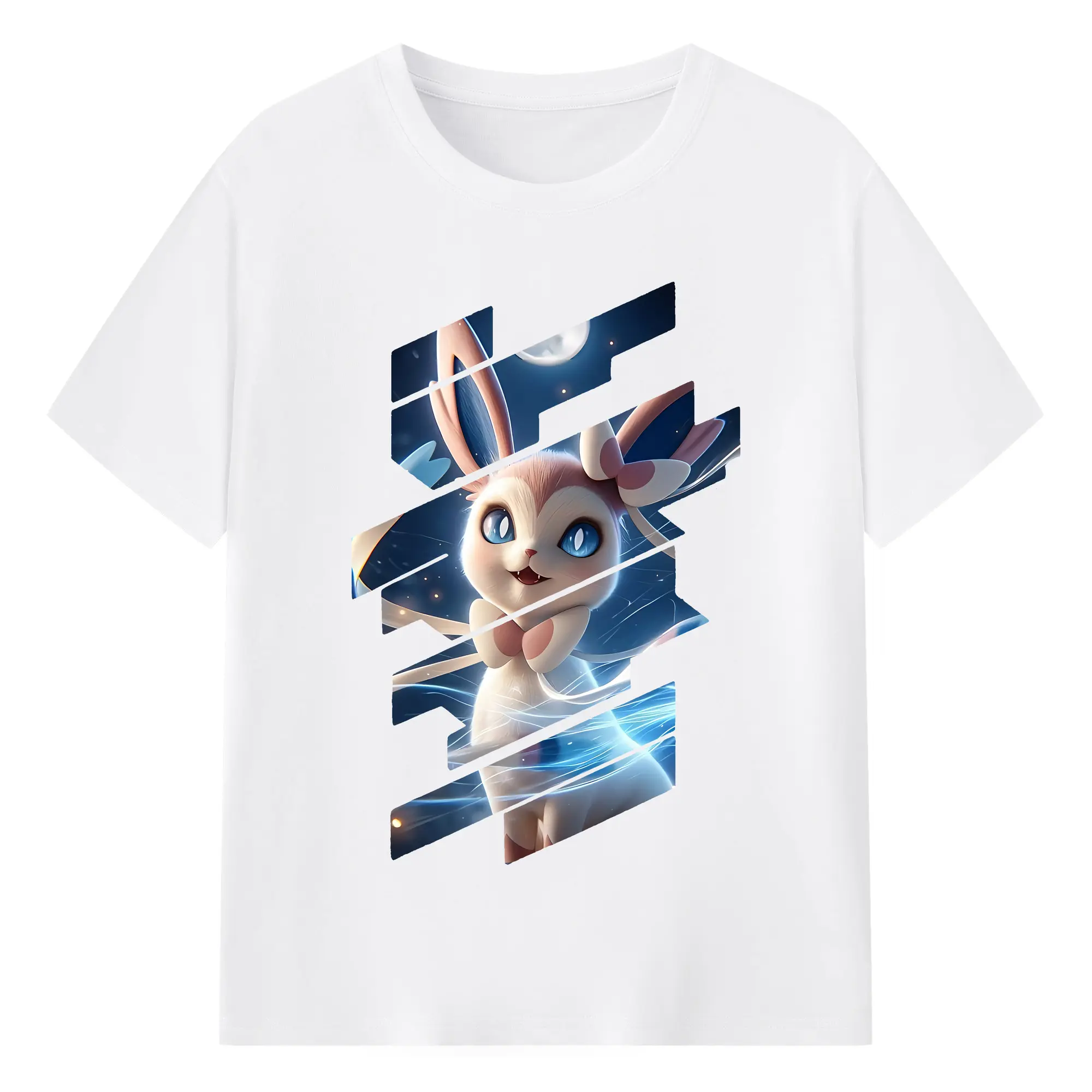 ポケモン グッズ,ニンフィア - 綿100％ 半袖Tシャツ ・ フロントプリント ・ 快適 通気性 ・ 日常使い 散歩 スポーツ用