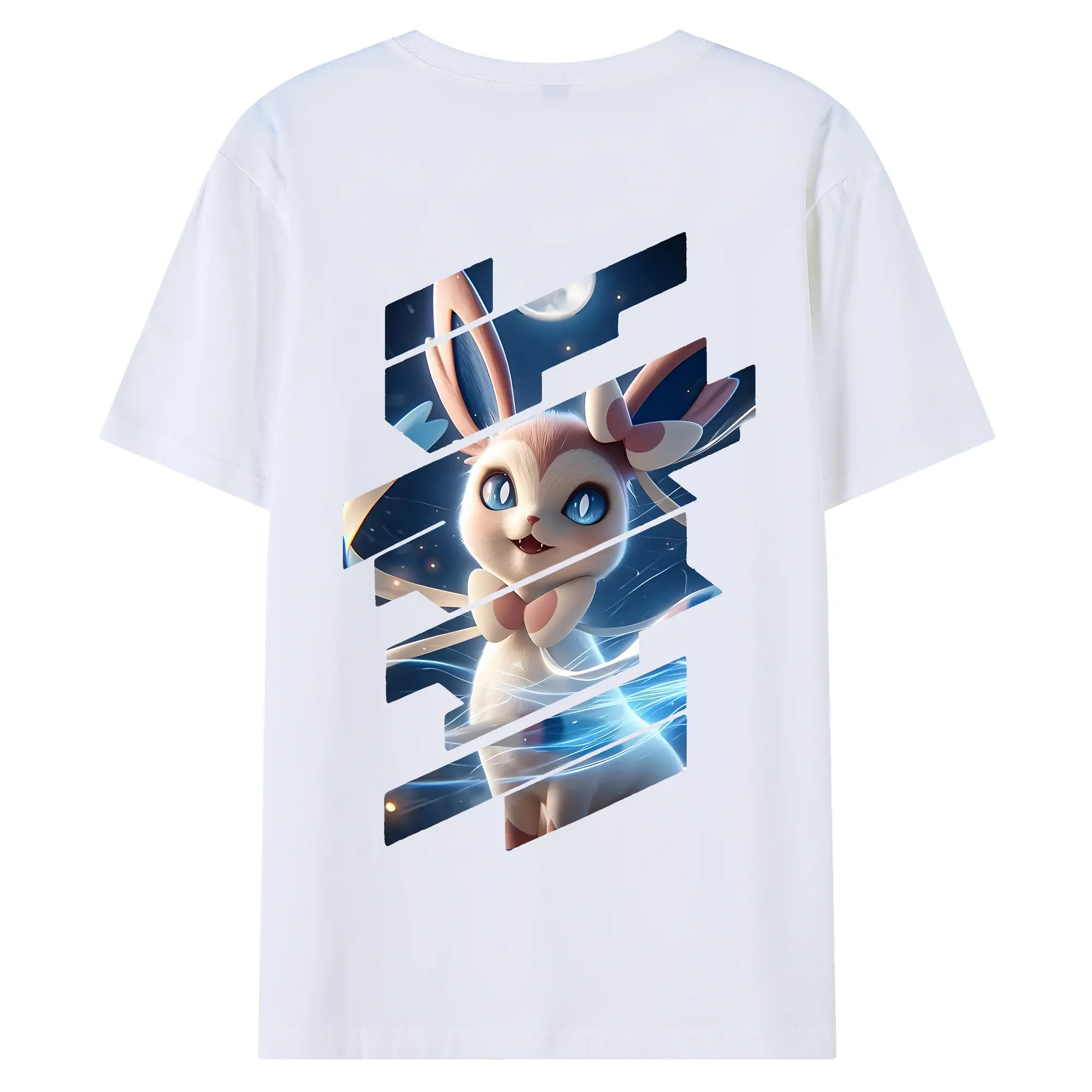 ポケモン グッズ,ニンフィア - 綿100％ 半袖Tシャツ ・ バックプリント ・ 快適 通気性 ・ 日常使い 散歩 スポーツ用