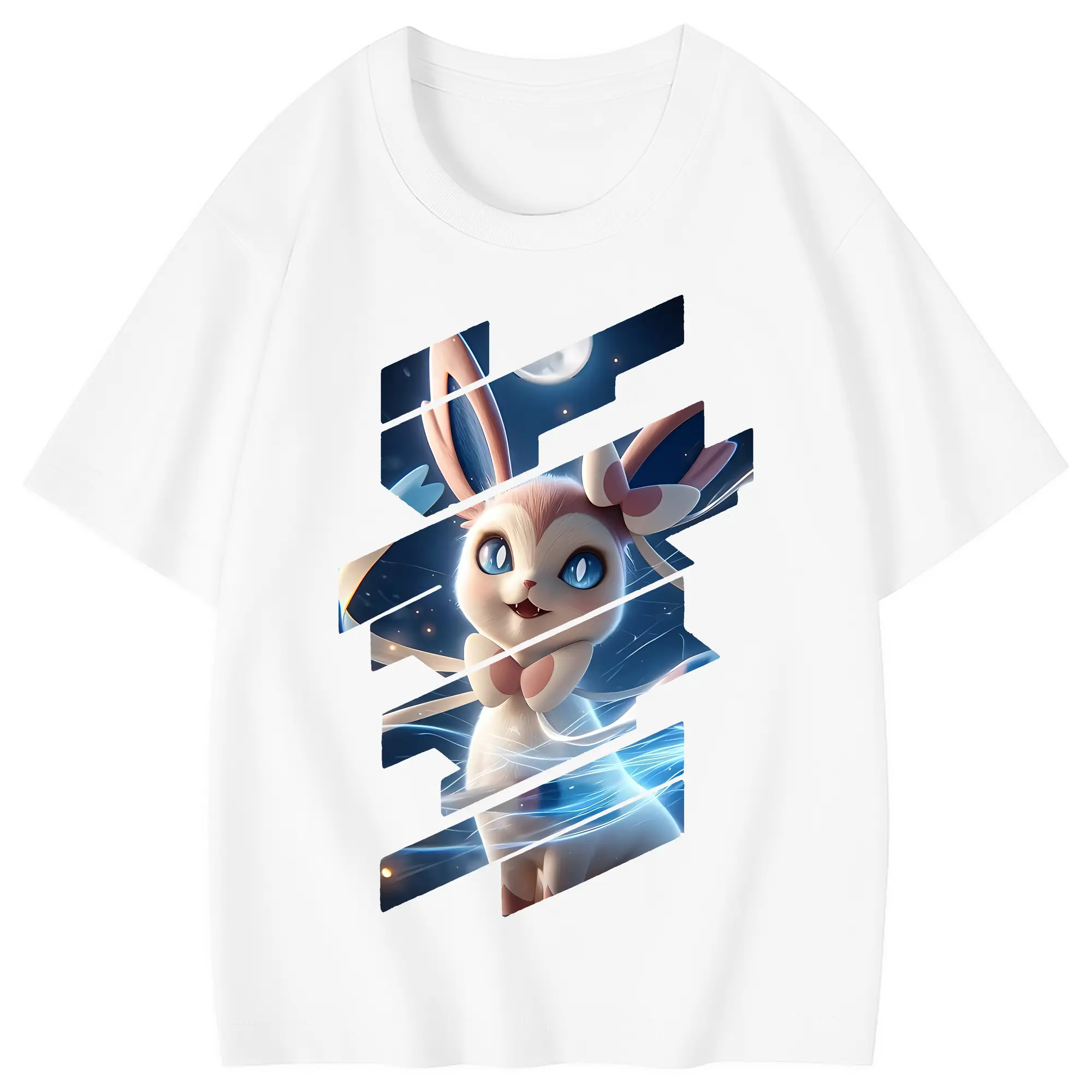 ポケモン グッズ,ニンフィア - 綿100％ キッズTシャツ ・ フロントプリント ・ 快適 通気性 ・ スポーツ カジュアル 散歩用