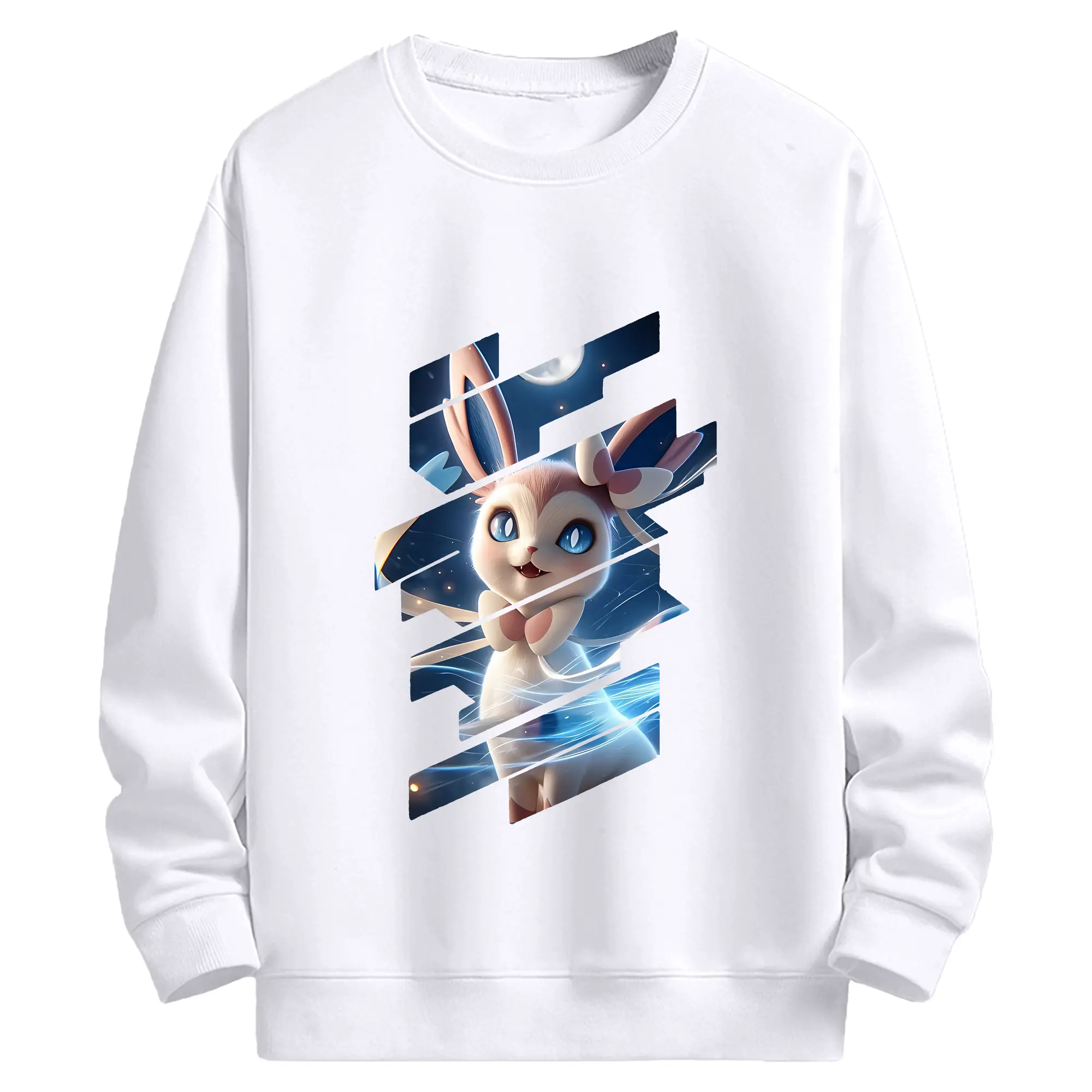 ポケモン グッズ,ニンフィア - 高品質 クルーネック スウェット ・ コットン59％ ポリエステル41％ ・ ユニセックス 長袖 トレーナー ・ カジュアル デイリー スポーツ 散歩用