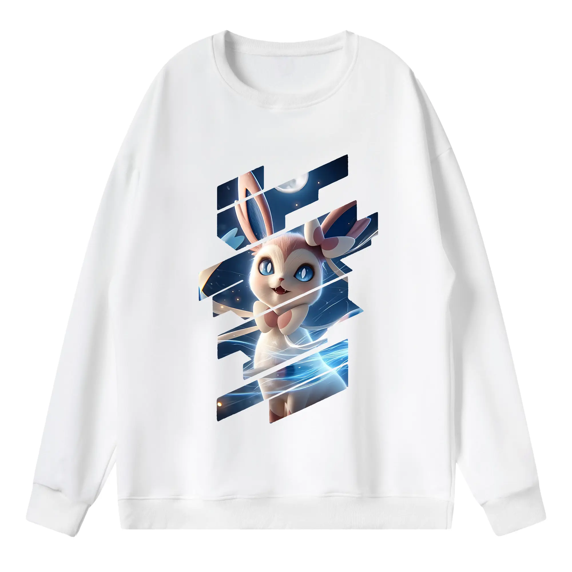 ポケモン グッズ,ニンフィア - 薄手 クルーネック スウェット 裏毛260g · ポリエステル 春秋向け カジュアル 男女兼用 · トレーナー デイリー スポーツ 散歩に最適