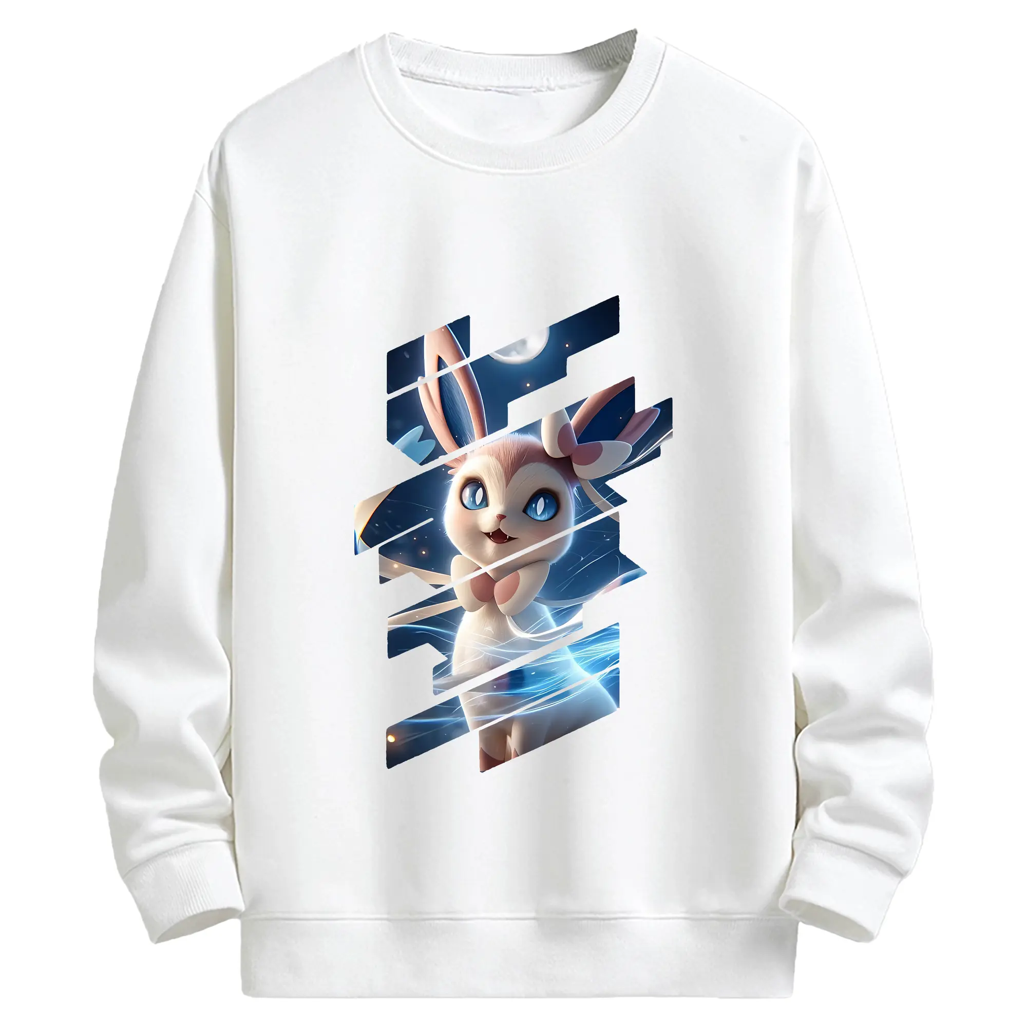 ポケモン グッズ,ニンフィア - キッズ クルーネックスウェットシャツ ・ フロントプリント ・ 綿80％ ポリエステル20％ ・ 快適 通学 スポーツ 日常使い お散歩用