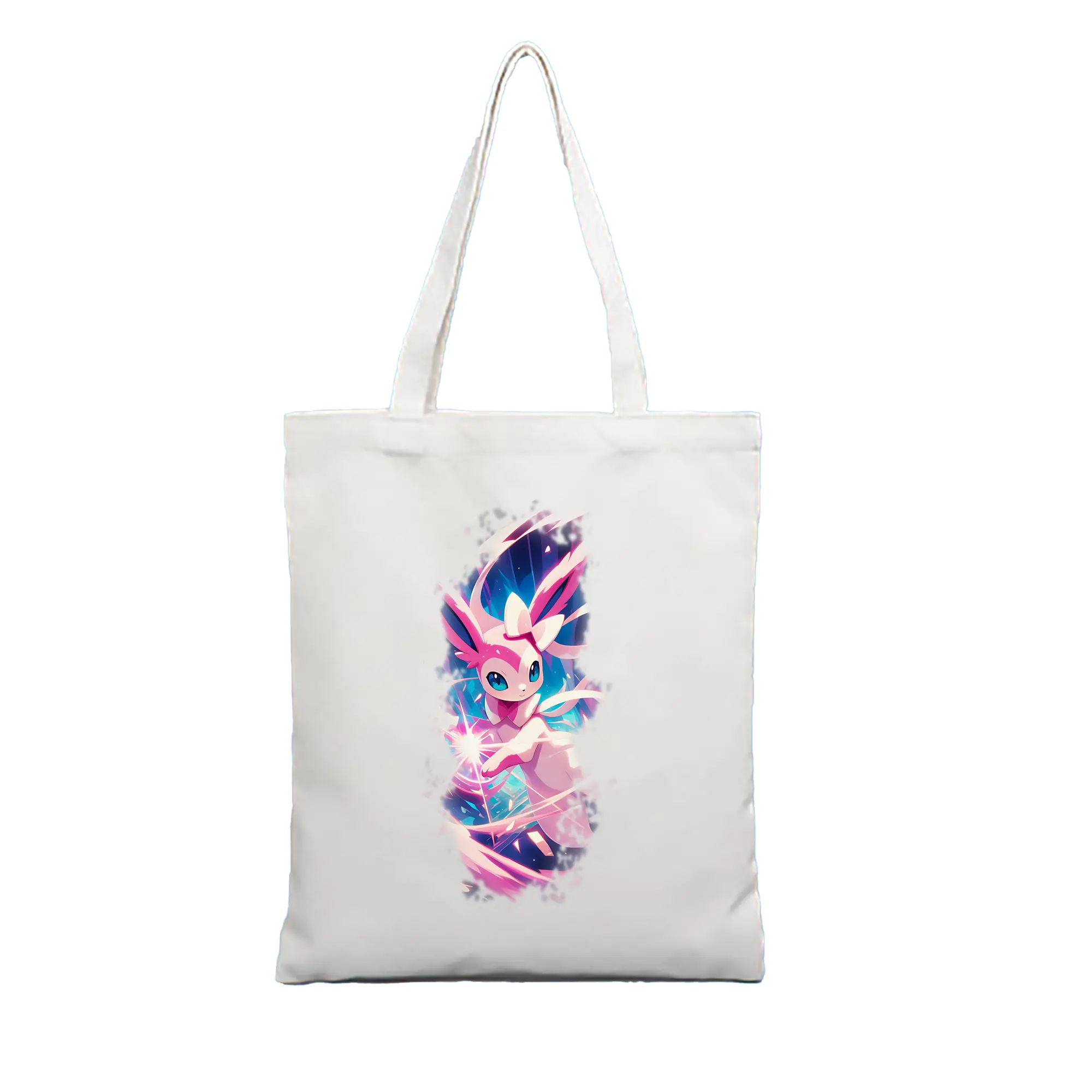 ポケモン グッズ,ニンフィア - 縦型キャンバス手提げバッグ（トートバッグ） ・ キャンバス素材 ・ ショッピング用 ・ 軽量 丈夫 お手入れ簡単