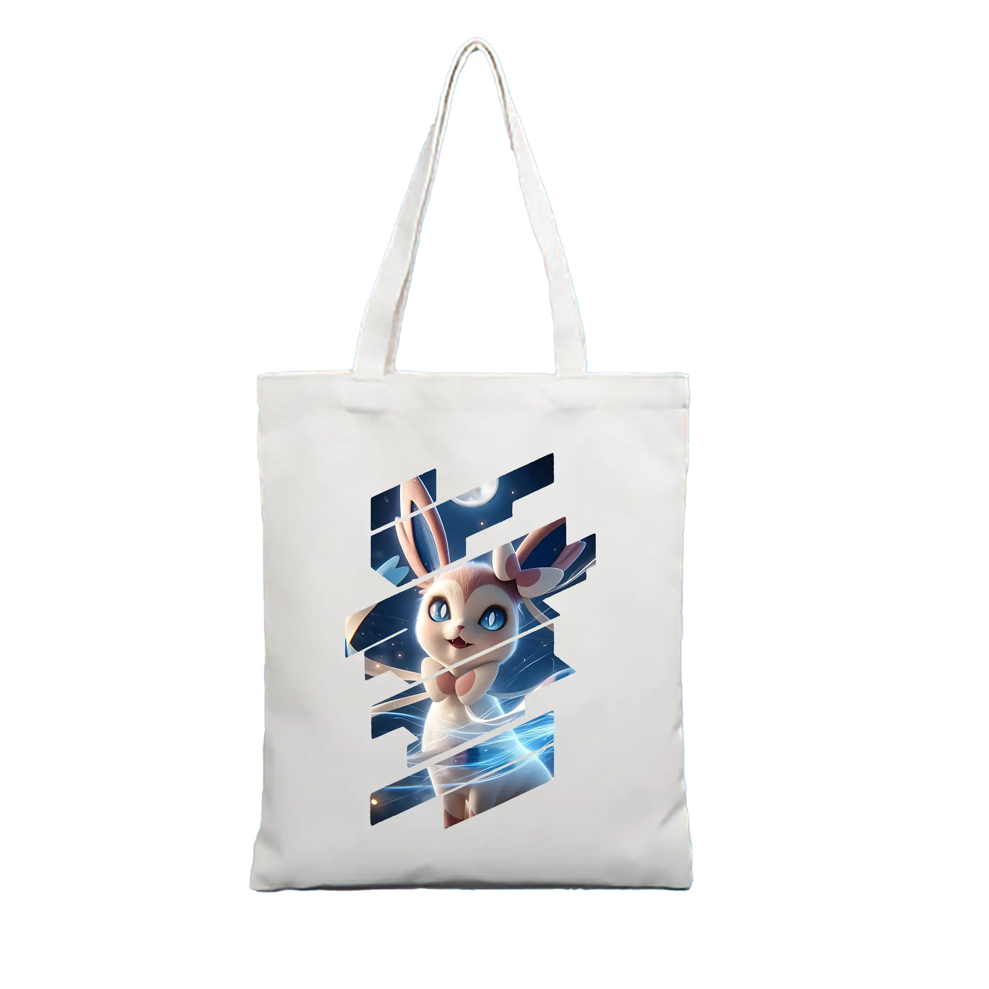 ポケモン グッズ,ニンフィア - 縦型キャンバス手提げバッグ（トートバッグ） ・ キャンバス素材 ・ ショッピング用 ・ 軽量 丈夫 お手入れ簡単