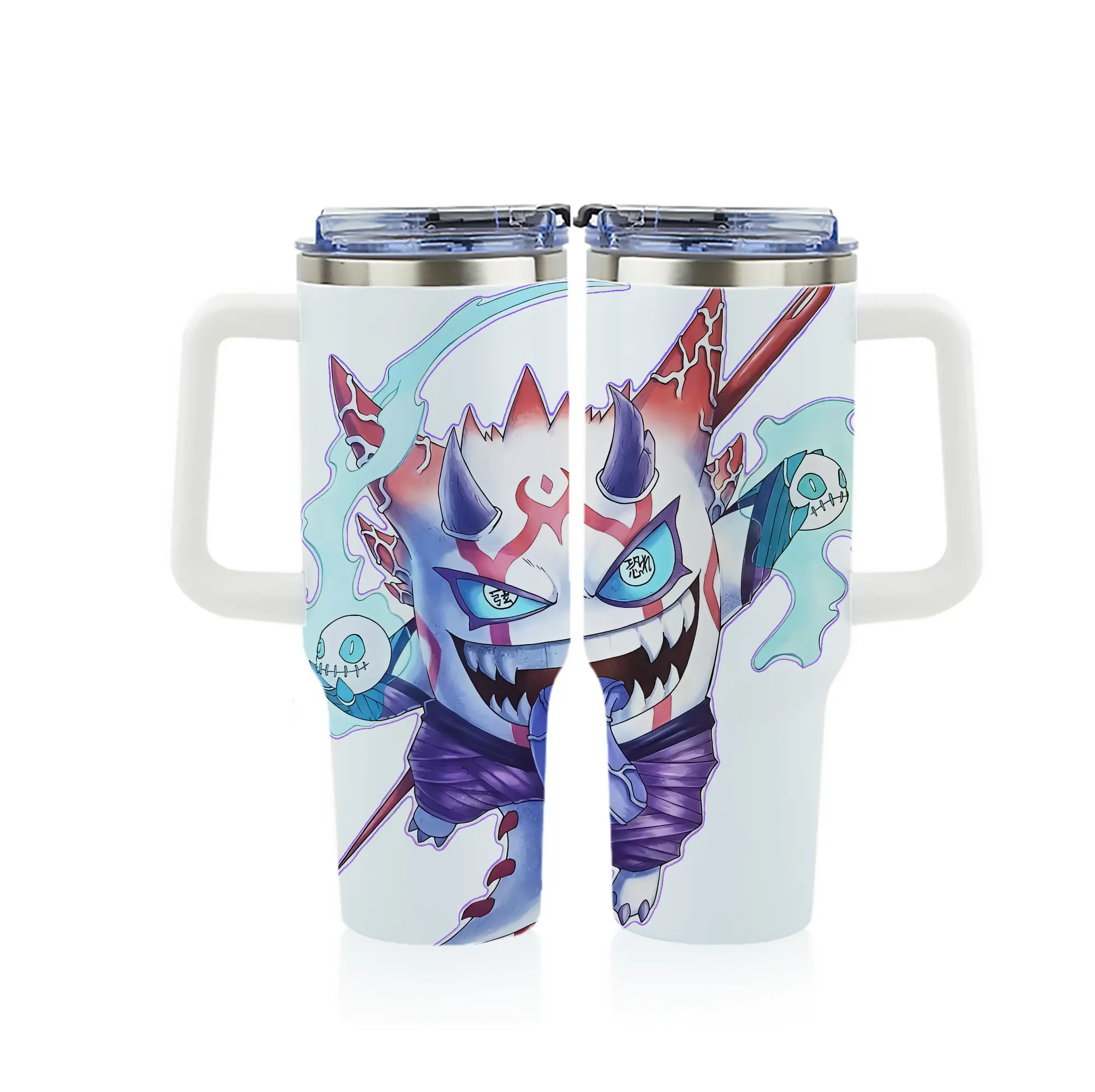 ポケモン グッズ,ゲンガー - 1200mL フルプリント車用タンブラー ・ 304ステンレス 内側 ・ 201ステンレス 外側 ・ 保温 保冷 ・ 通勤 ドライブ アウトドア用