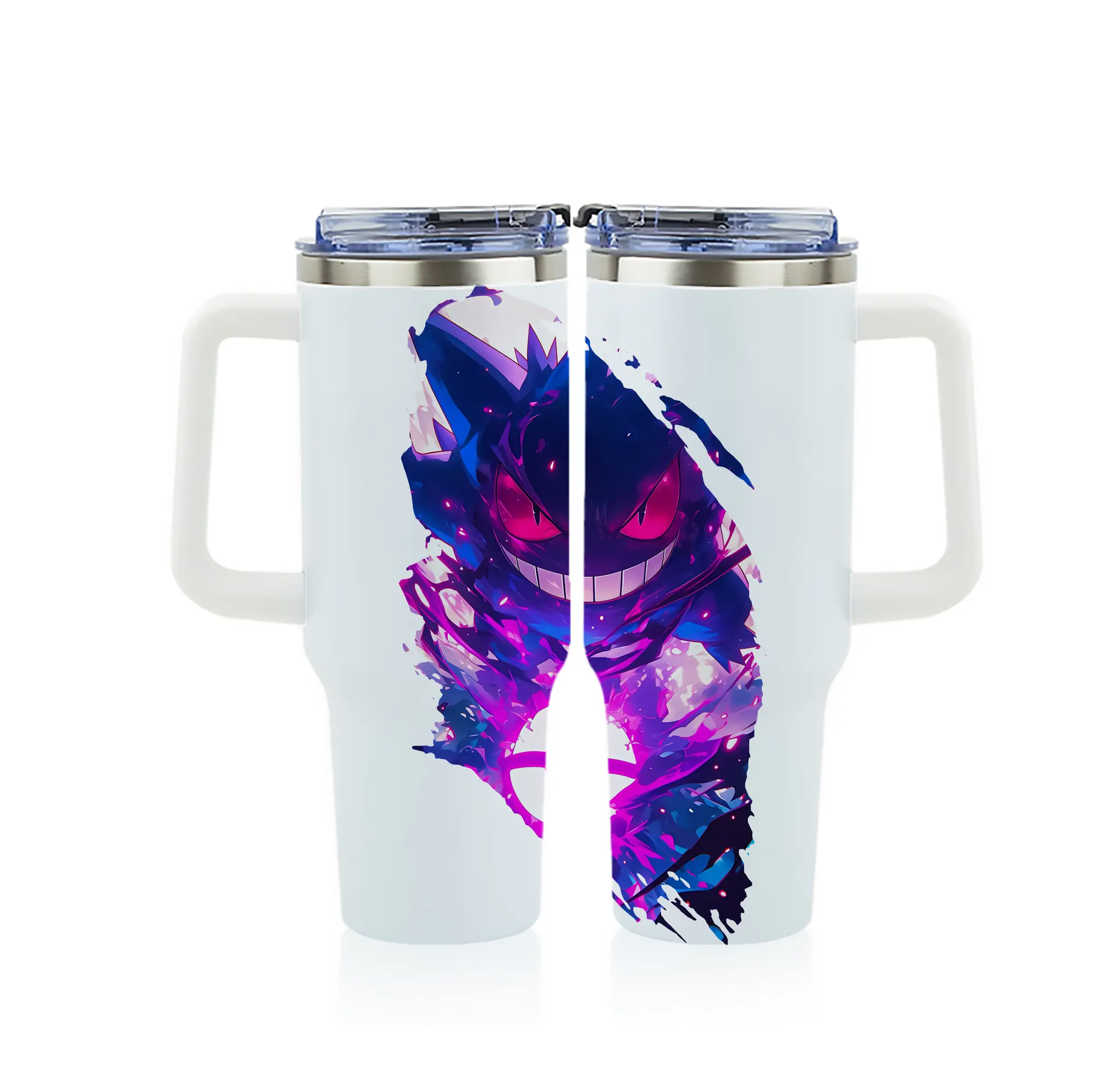 ポケモン グッズ,ゲンガー - 1200mL フルプリント車用タンブラー ・ 304ステンレス 内側 ・ 201ステンレス 外側 ・ 保温 保冷 ・ 通勤 ドライブ アウトドア用