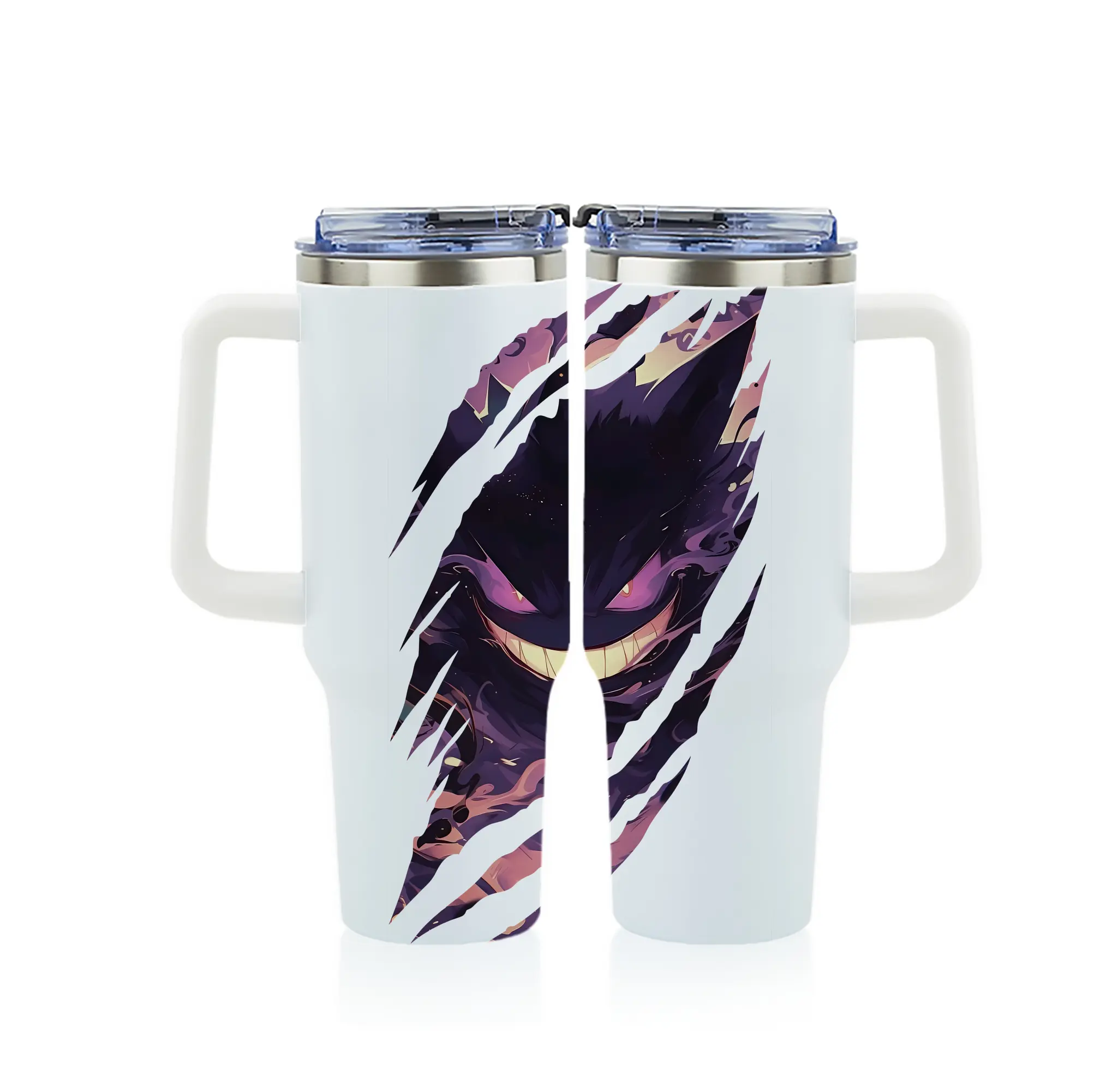 ポケモン グッズ,ゲンガー - 1200mL フルプリント車用タンブラー ・ 304ステンレス 内側 ・ 201ステンレス 外側 ・ 保温 保冷 ・ 通勤 ドライブ アウトドア用