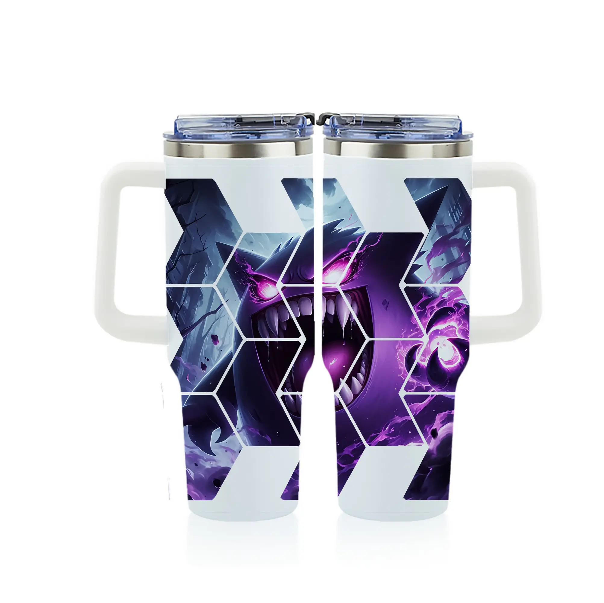 ポケモン グッズ,ゲンガー - 1200mL フルプリント車用タンブラー ・ 304ステンレス 内側 ・ 201ステンレス 外側 ・ 保温 保冷 ・ 通勤 ドライブ アウトドア用