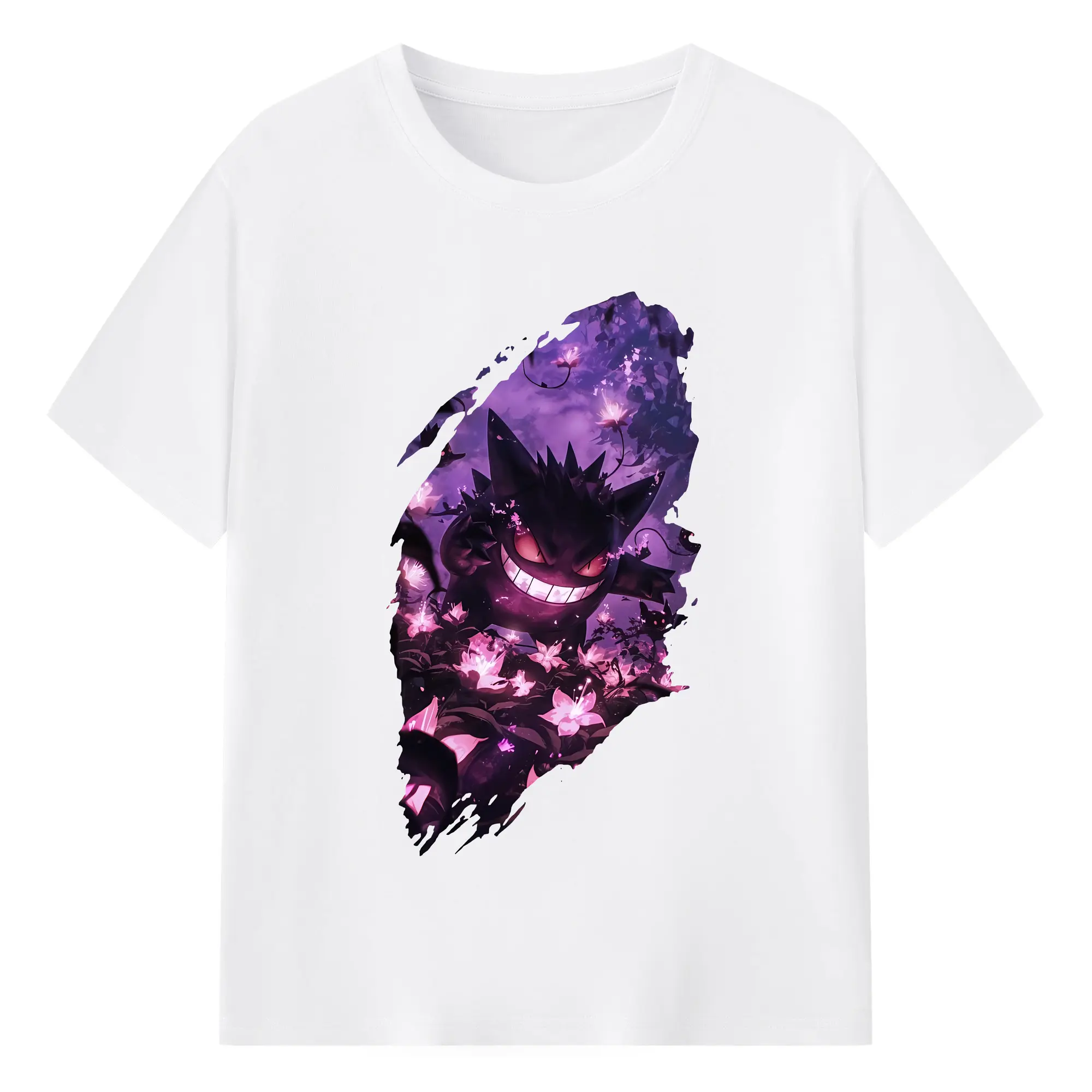 ポケモン グッズ,ゲンガー - 綿100％ 半袖Tシャツ ・ フロントプリント ・ 快適 通気性 ・ 日常使い 散歩 スポーツ用