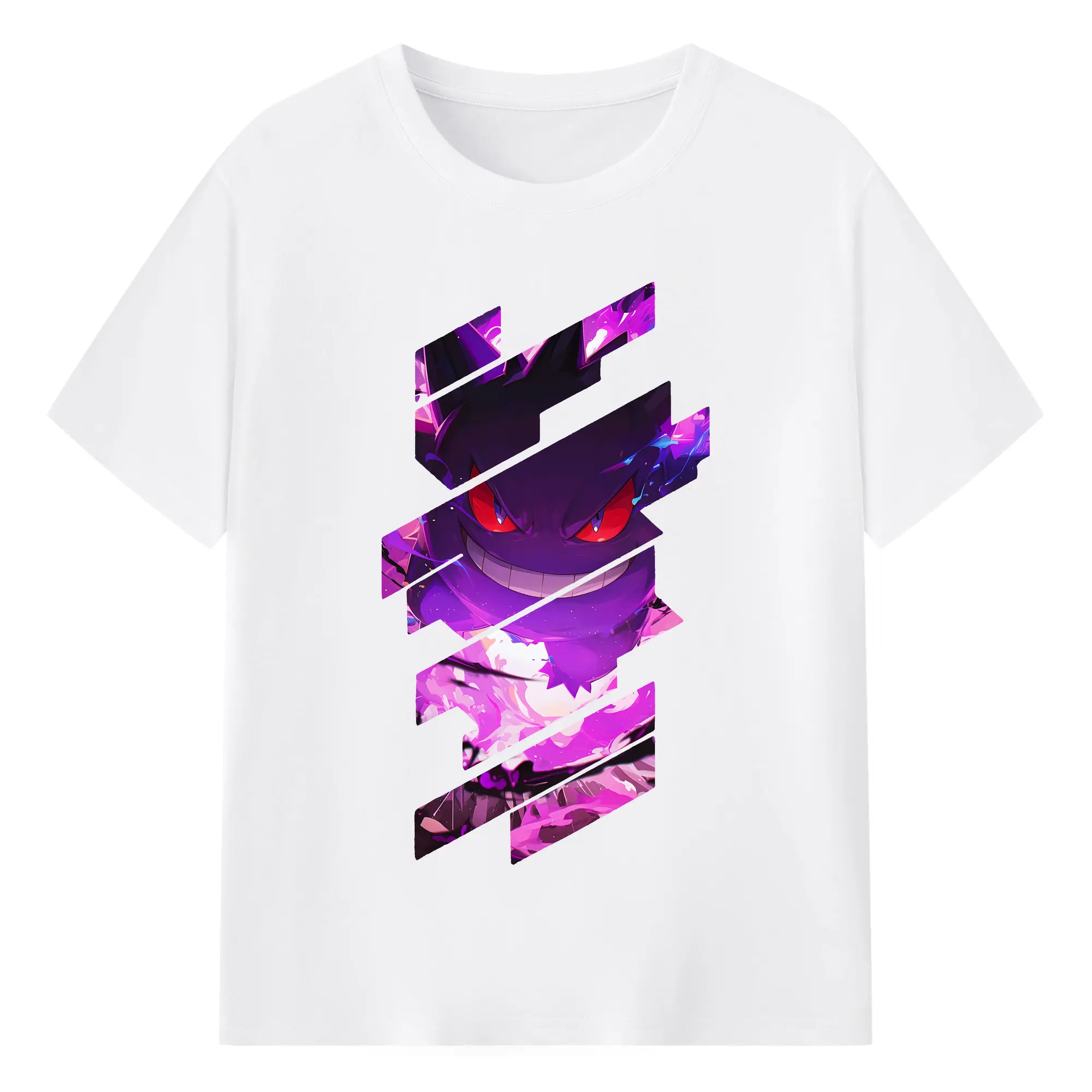 ポケモン グッズ,ゲンガー - 綿100％ 半袖Tシャツ ・ フロントプリント ・ 快適 通気性 ・ 日常使い 散歩 スポーツ用