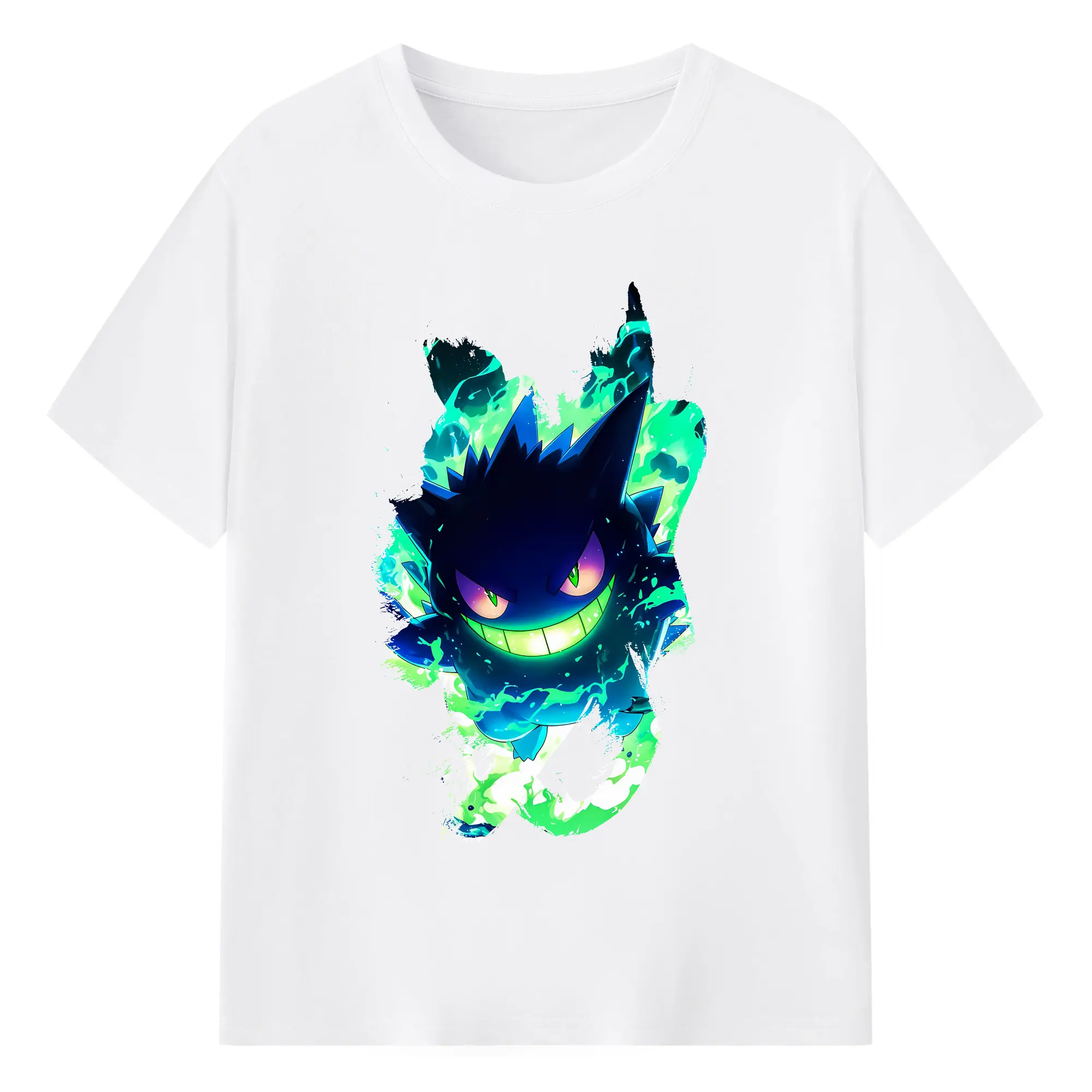 ポケモン グッズ,ゲンガー - 綿100％ 半袖Tシャツ ・ フロントプリント ・ 快適 通気性 ・ 日常使い 散歩 スポーツ用