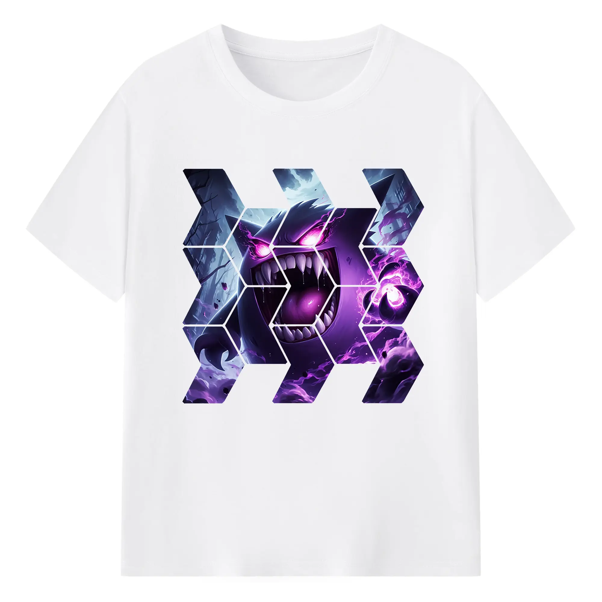 ポケモン グッズ,ゲンガー - 綿100％ 半袖Tシャツ ・ フロントプリント ・ 快適 通気性 ・ 日常使い 散歩 スポーツ用