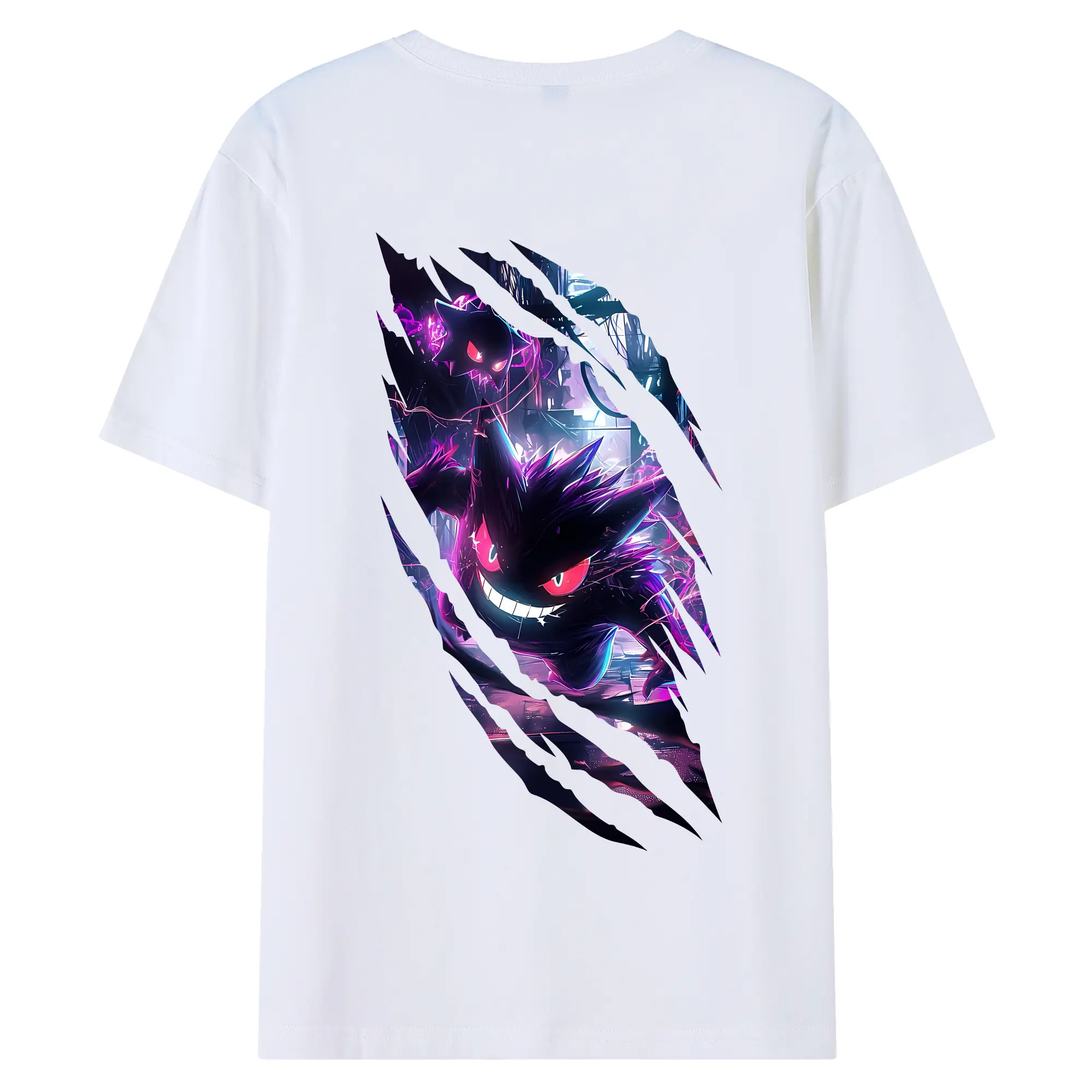 ポケモン グッズ,ゲンガー - 綿100％ 半袖Tシャツ ・ バックプリント ・ 快適 通気性 ・ 日常使い 散歩 スポーツ用