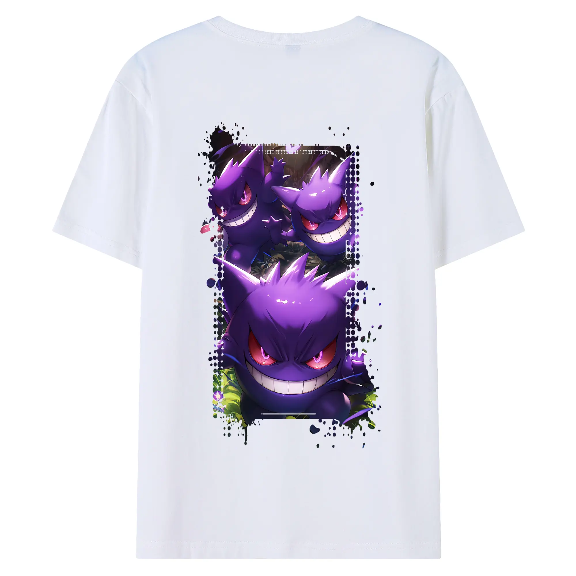 ポケモン グッズ,ゲンガー - 綿100％ 半袖Tシャツ ・ バックプリント ・ 快適 通気性 ・ 日常使い 散歩 スポーツ用